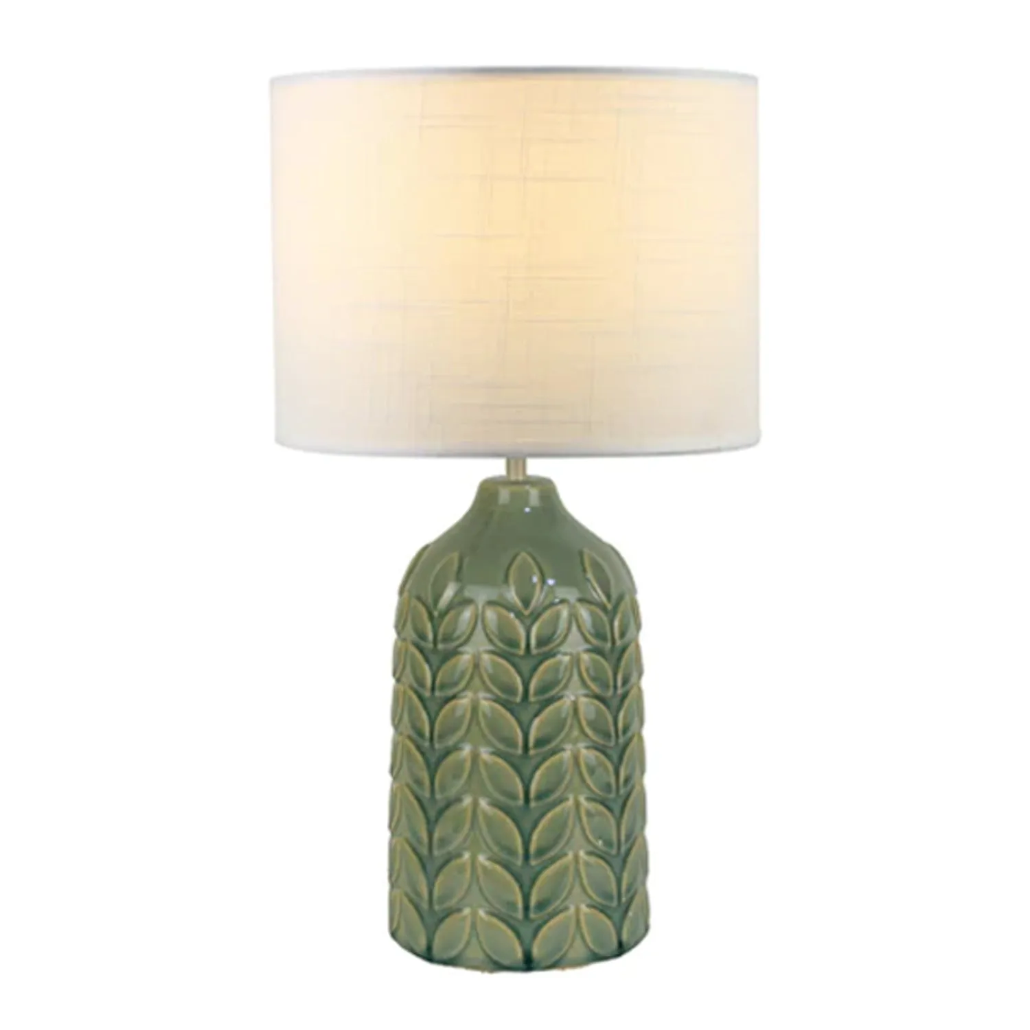 Ellie Vibrant Ceramic Table Lamp - Blue, Green or Yellow Base, White Linen Shade, 420mm High, PL0193