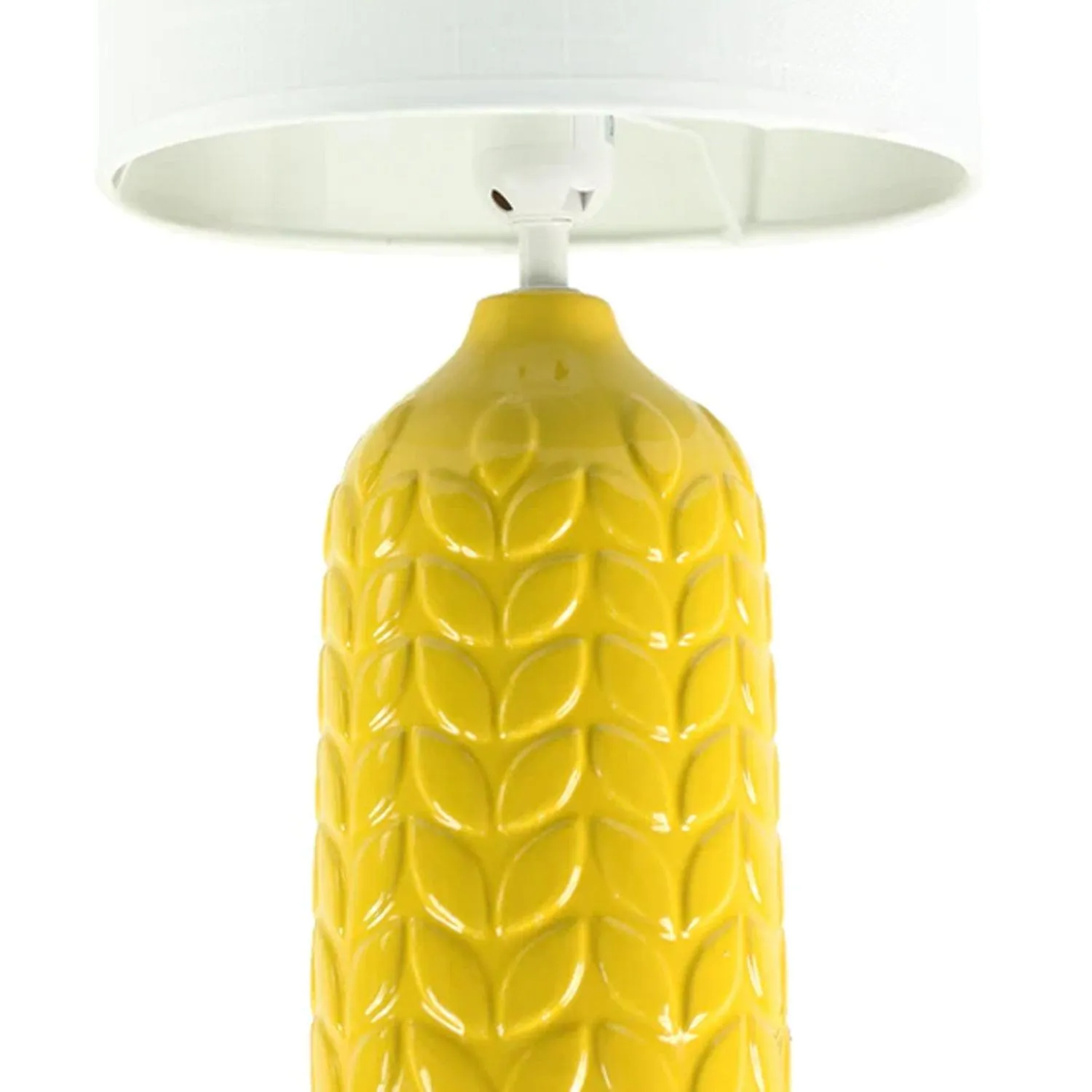 Ellie Vibrant Ceramic Table Lamp - Blue, Green or Yellow Base, White Linen Shade, 420mm High, PL0193