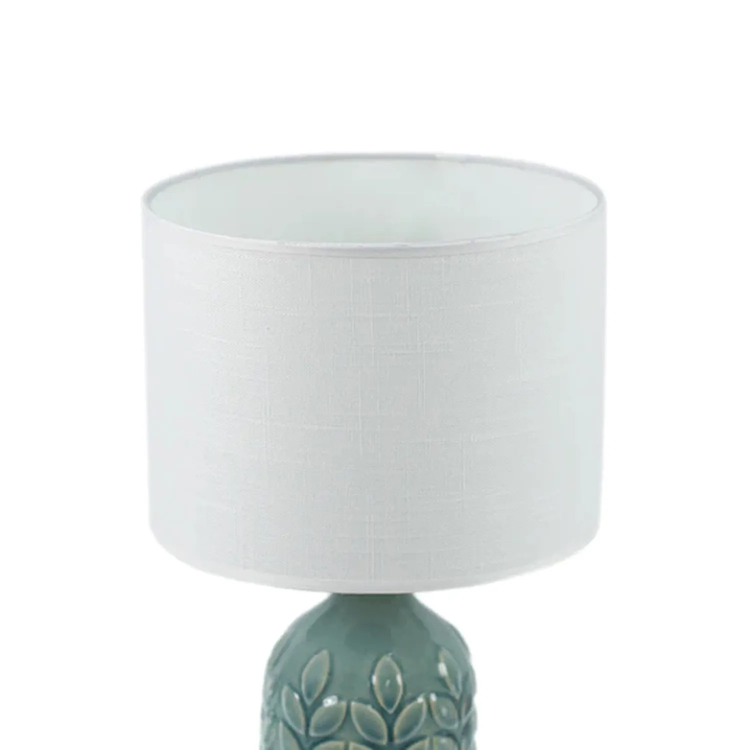 Ellie Vibrant Ceramic Table Lamp - Blue, Green or Yellow Base, White Linen Shade, 420mm High, PL0193