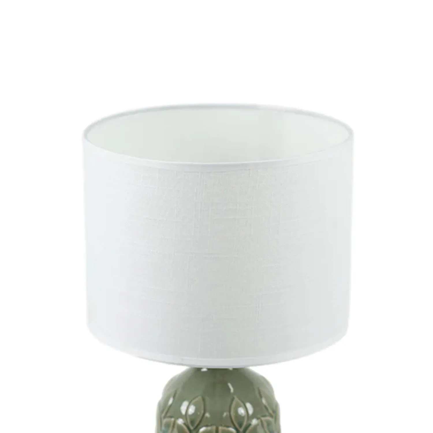 Ellie Vibrant Ceramic Table Lamp - Blue, Green or Yellow Base, White Linen Shade, 420mm High, PL0193