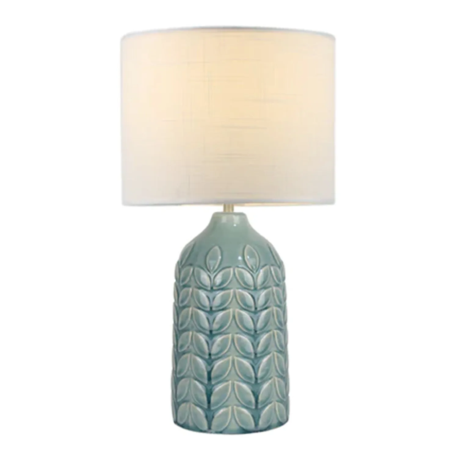 Ellie Vibrant Ceramic Table Lamp - Blue, Green or Yellow Base, White Linen Shade, 420mm High, PL0193