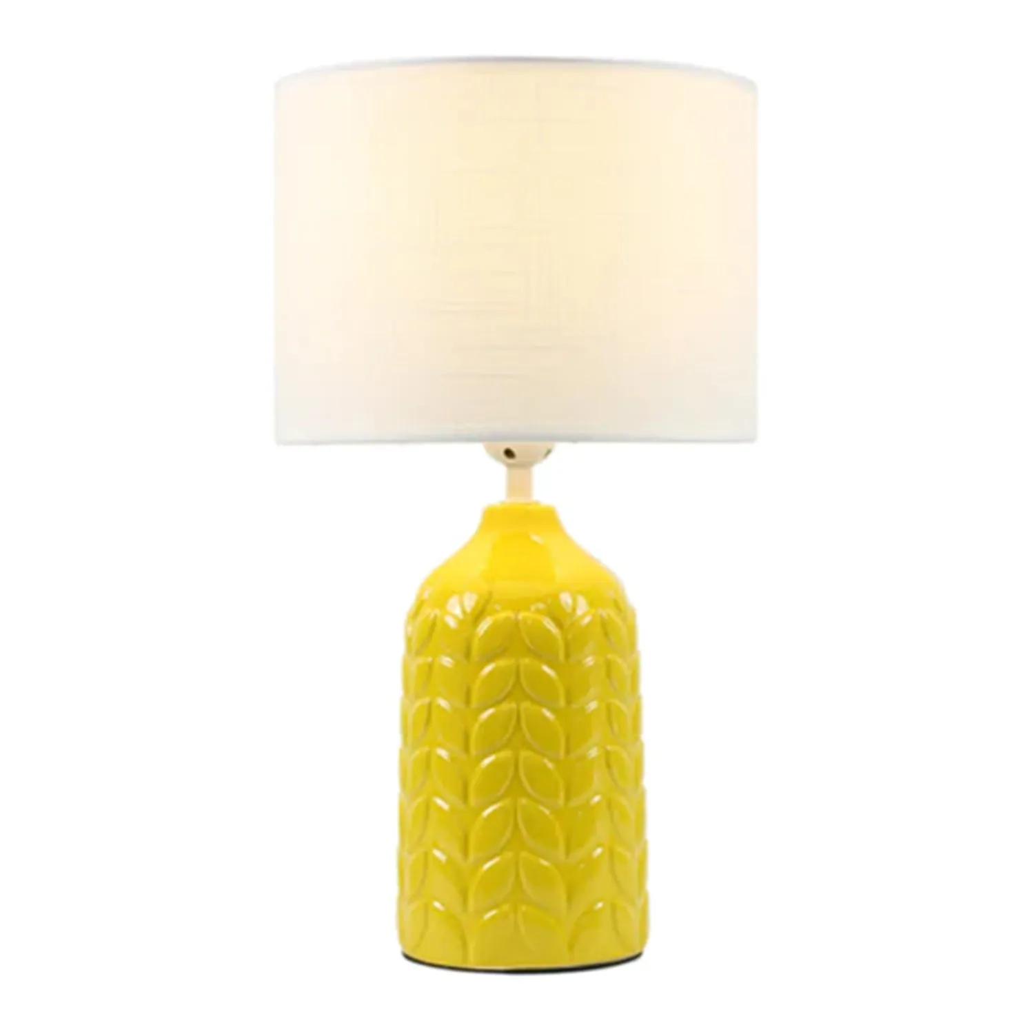 Ellie Vibrant Ceramic Table Lamp - Blue, Green or Yellow Base, White Linen Shade, 420mm High, PL0193