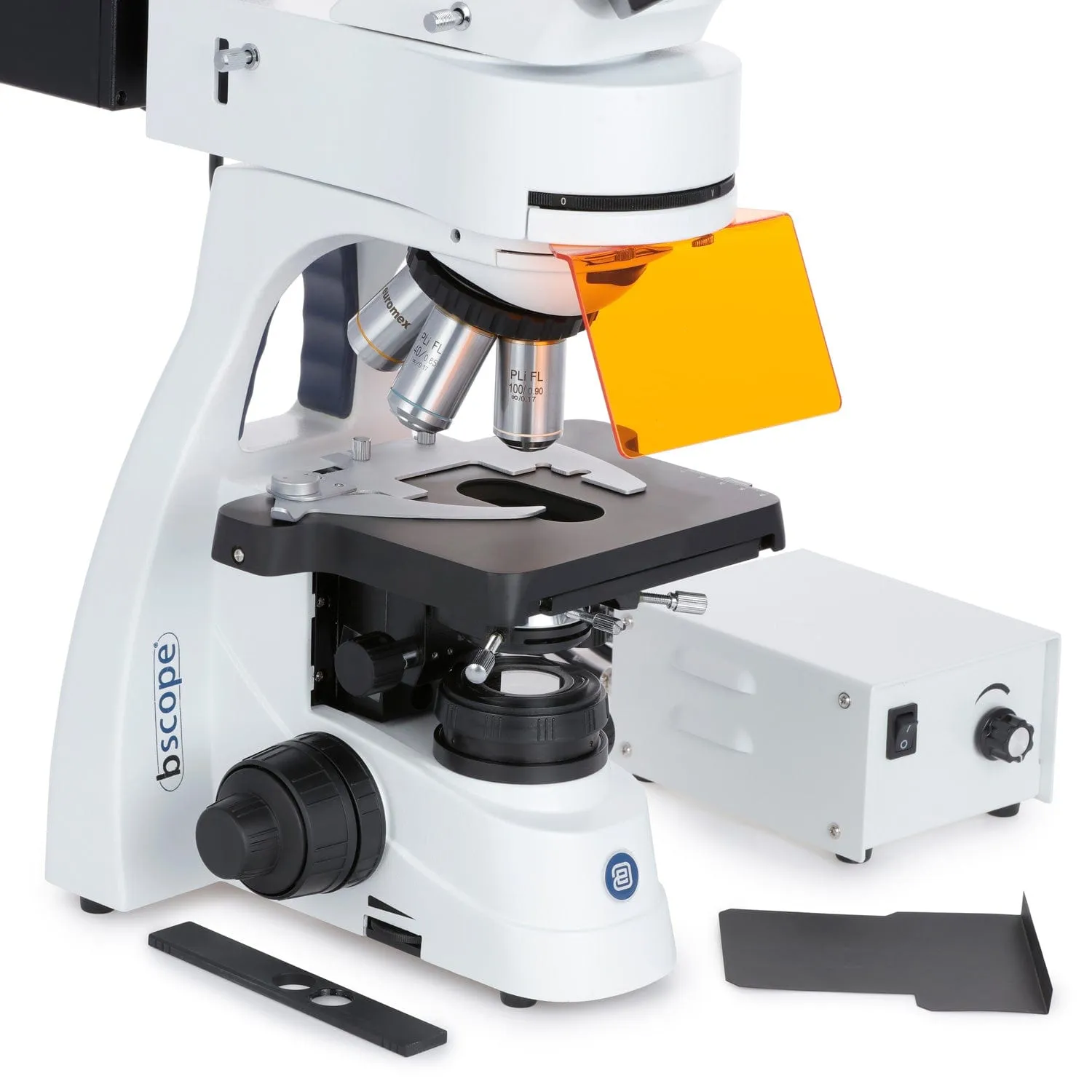 Euromex bScope Series Trinocular Compound Microscope 40X-1000X Magnification with Epi-Fluorescence (Blue, Green, Violet, and Ultra-violet)