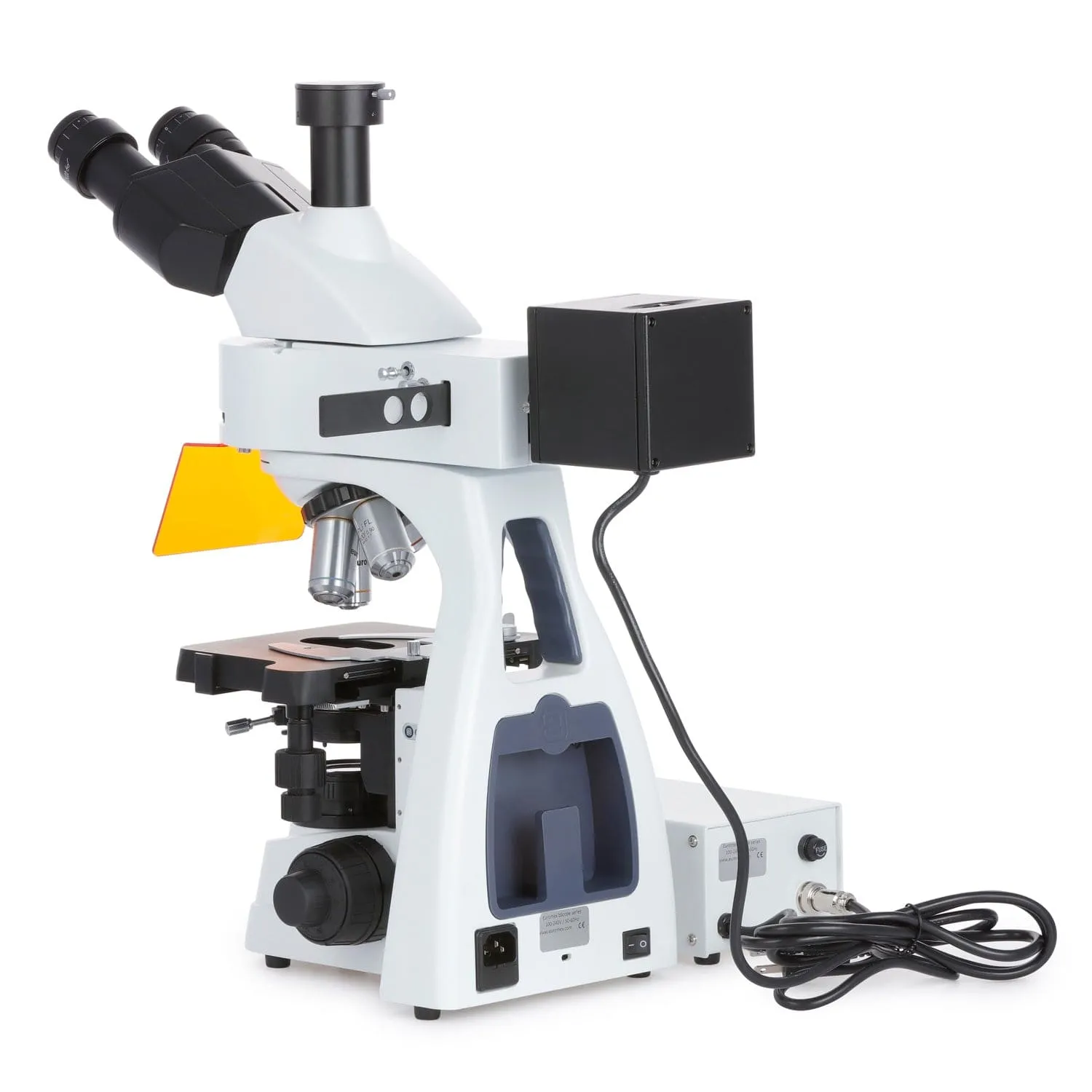 Euromex bScope Series Trinocular Compound Microscope 40X-1000X Magnification with Epi-Fluorescence (Blue, Green, Violet, and Ultra-violet)