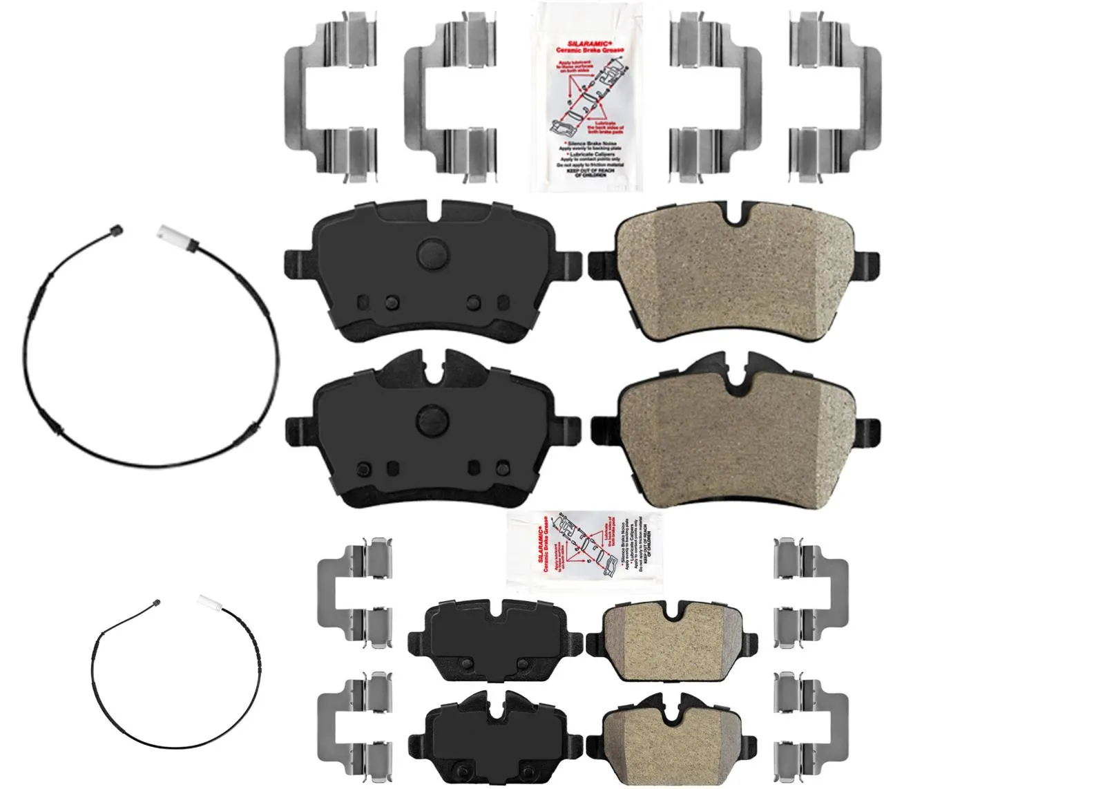 F & R AmeriPro Semi Metallic Pads Sensors for  Mini Countryman 11-15 S All4