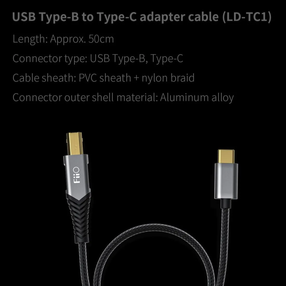 FiiO LD-TC1 / LD-LT1 USB Type-B To Type-C / Lightning Adapter Cables