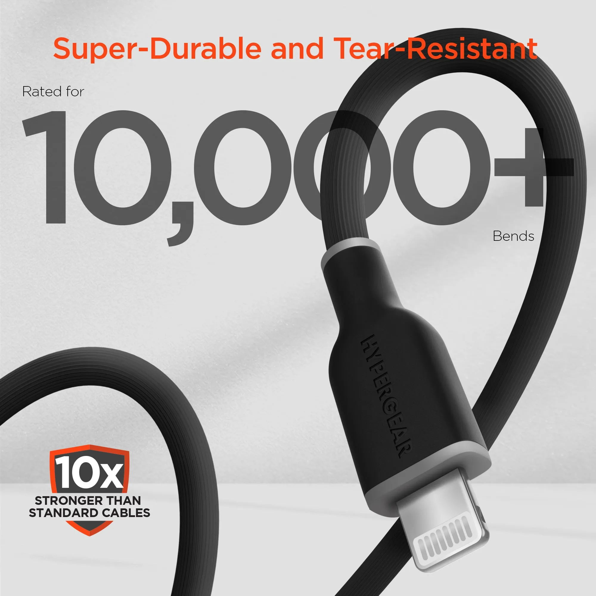 Flexi Pro USB-C to Lightning Soft-Touch Silicone Fast Charge Cable | 10ft | Black