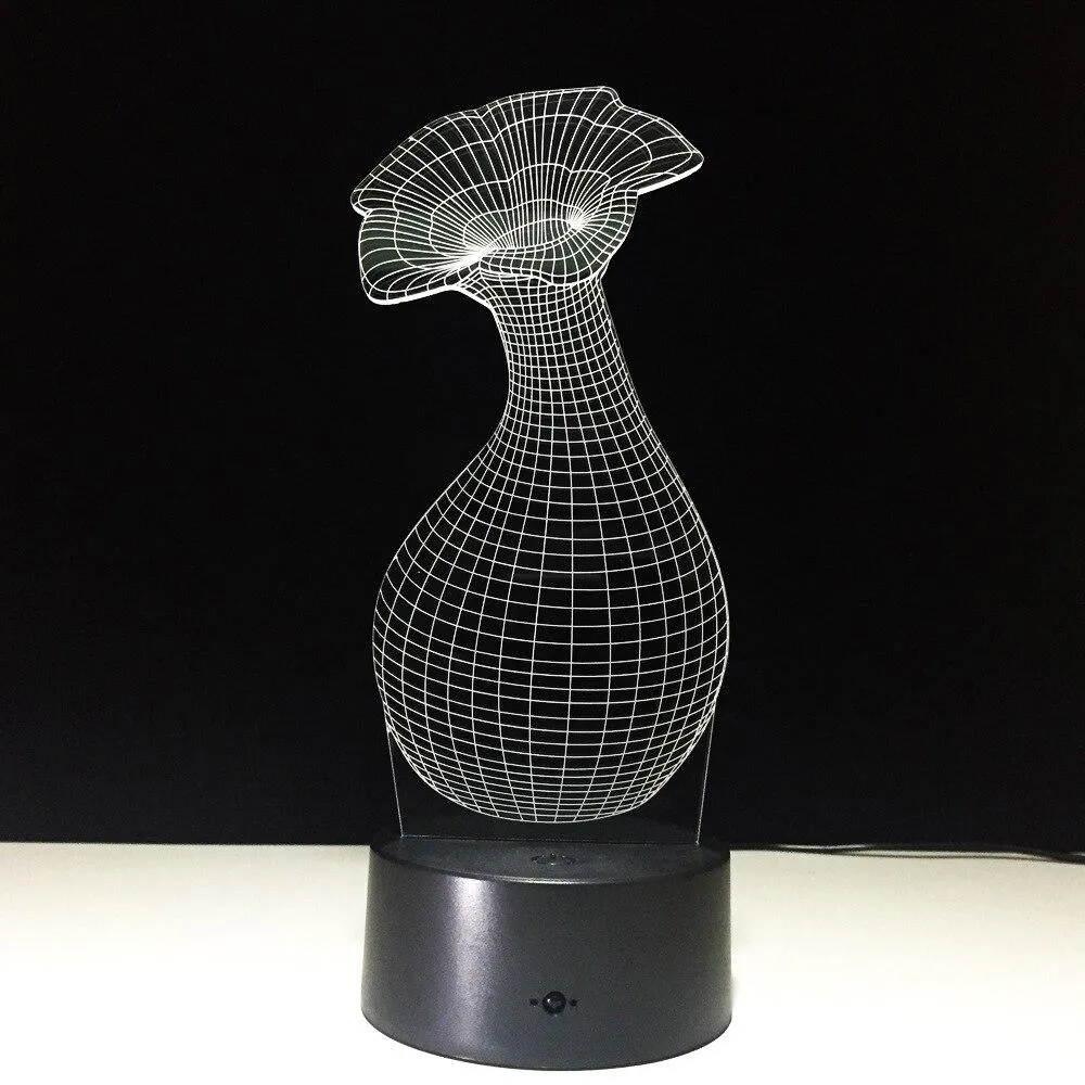 Flower Table Lamps 3d Led  Usb Led Lamp Night Lights Power Bank Wireless Bedroom Led Night Light