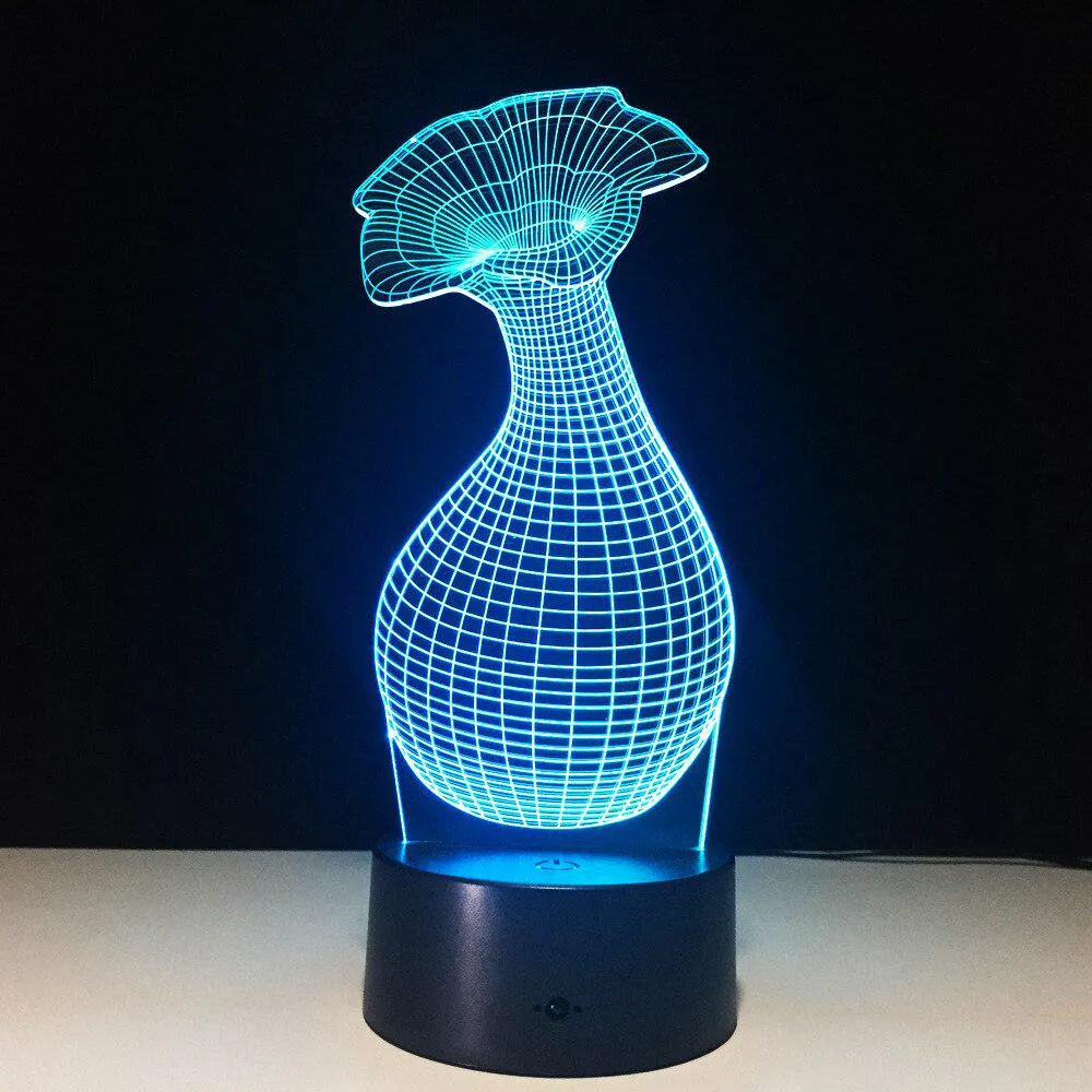 Flower Table Lamps 3d Led  Usb Led Lamp Night Lights Power Bank Wireless Bedroom Led Night Light