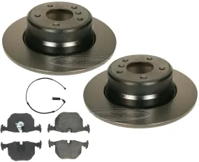 For 2000-2006 BMW X5 3.0L & 4.4L Rear Brake Rotors & Pads & Sensors