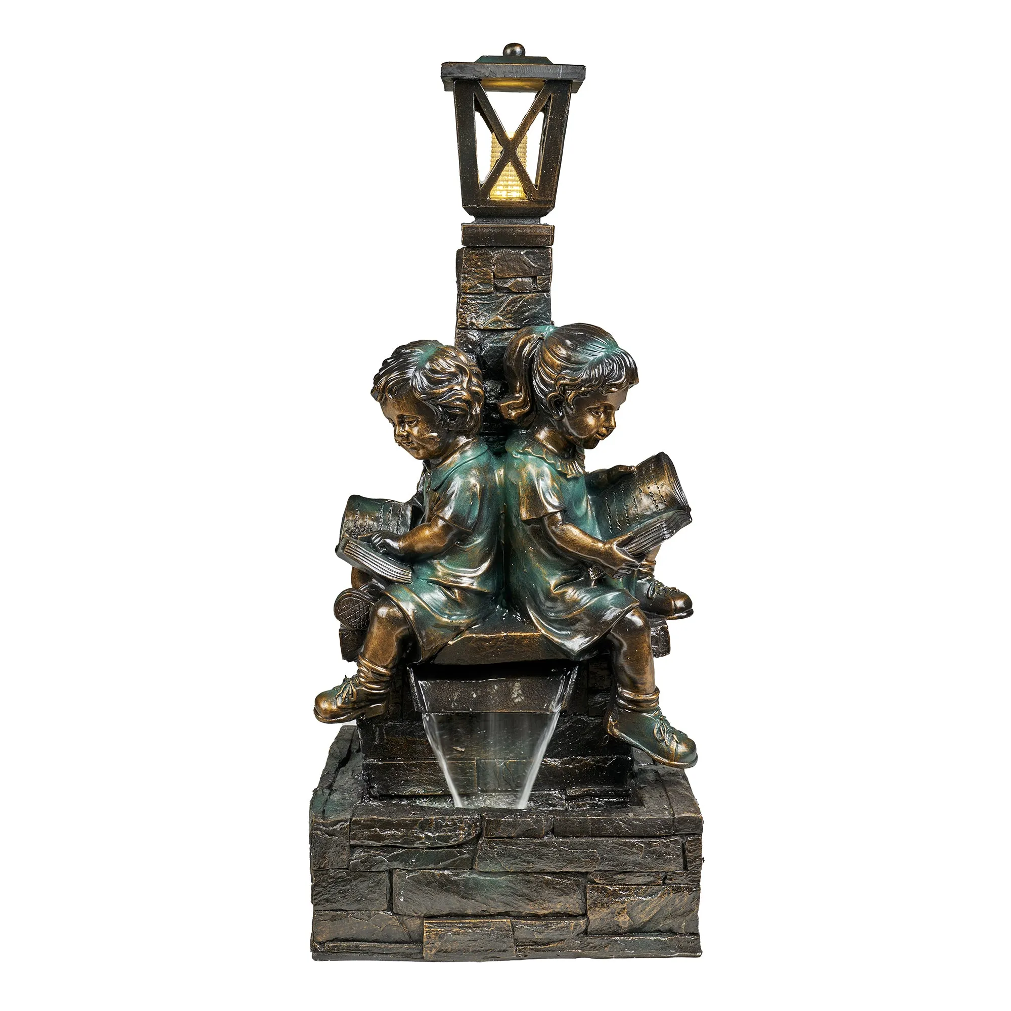 FountainKids Reading With  Lamp  Bronze Finish  With 2 Leds