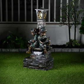 FountainKids Reading With  Lamp  Bronze Finish  With 2 Leds