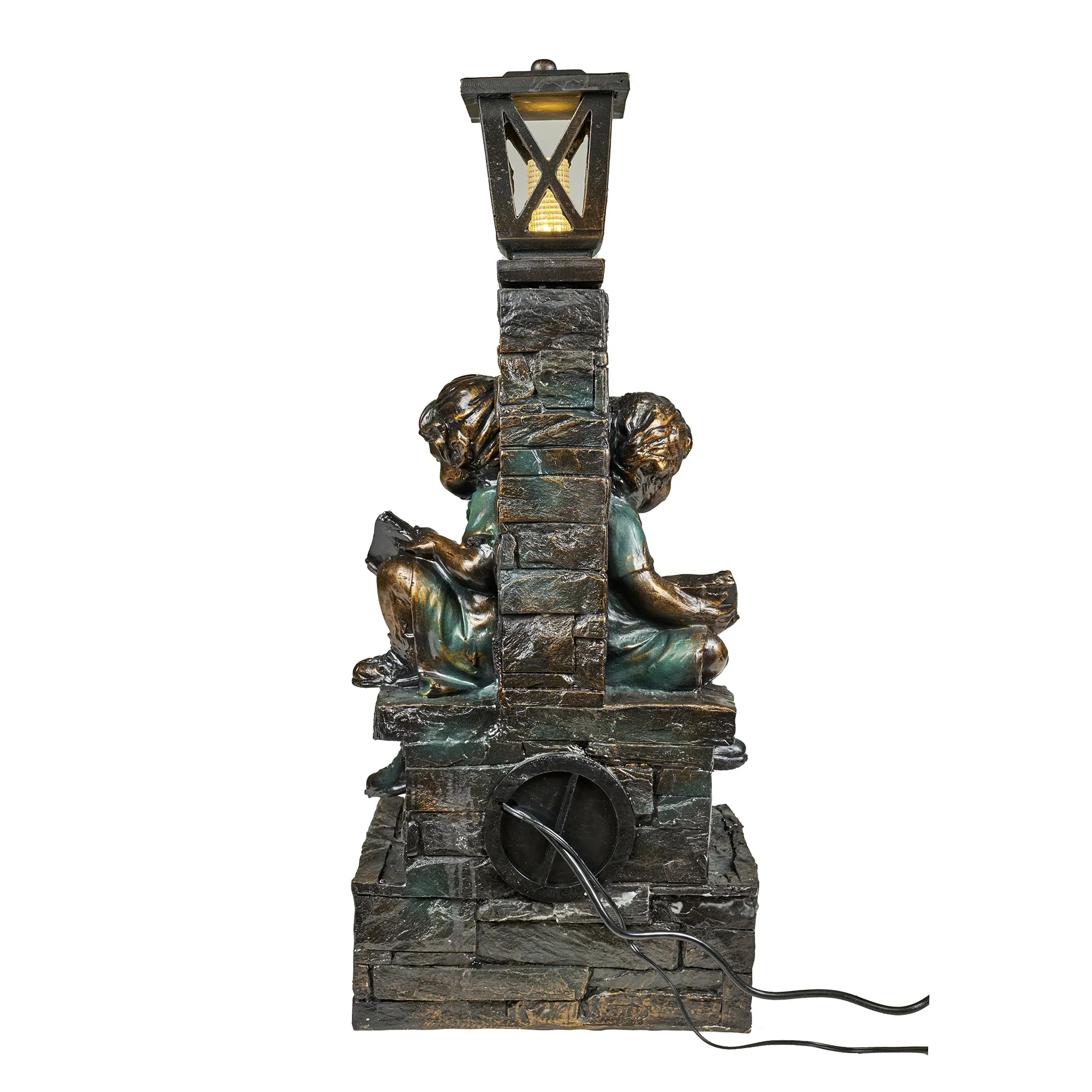 FountainKids Reading With  Lamp  Bronze Finish  With 2 Leds