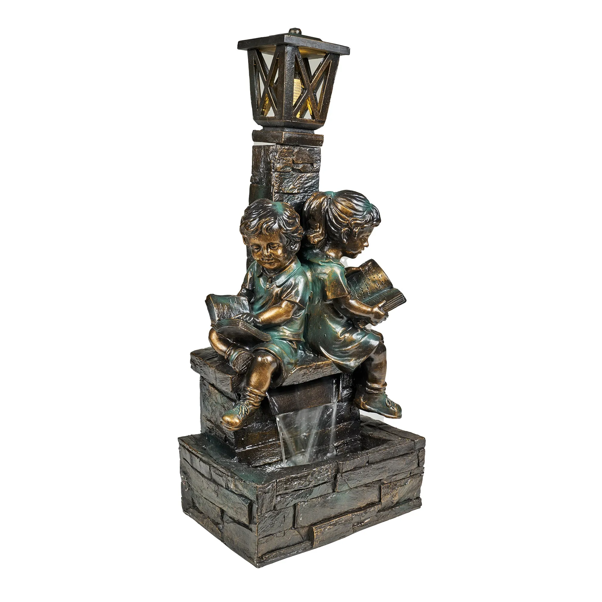 FountainKids Reading With  Lamp  Bronze Finish  With 2 Leds