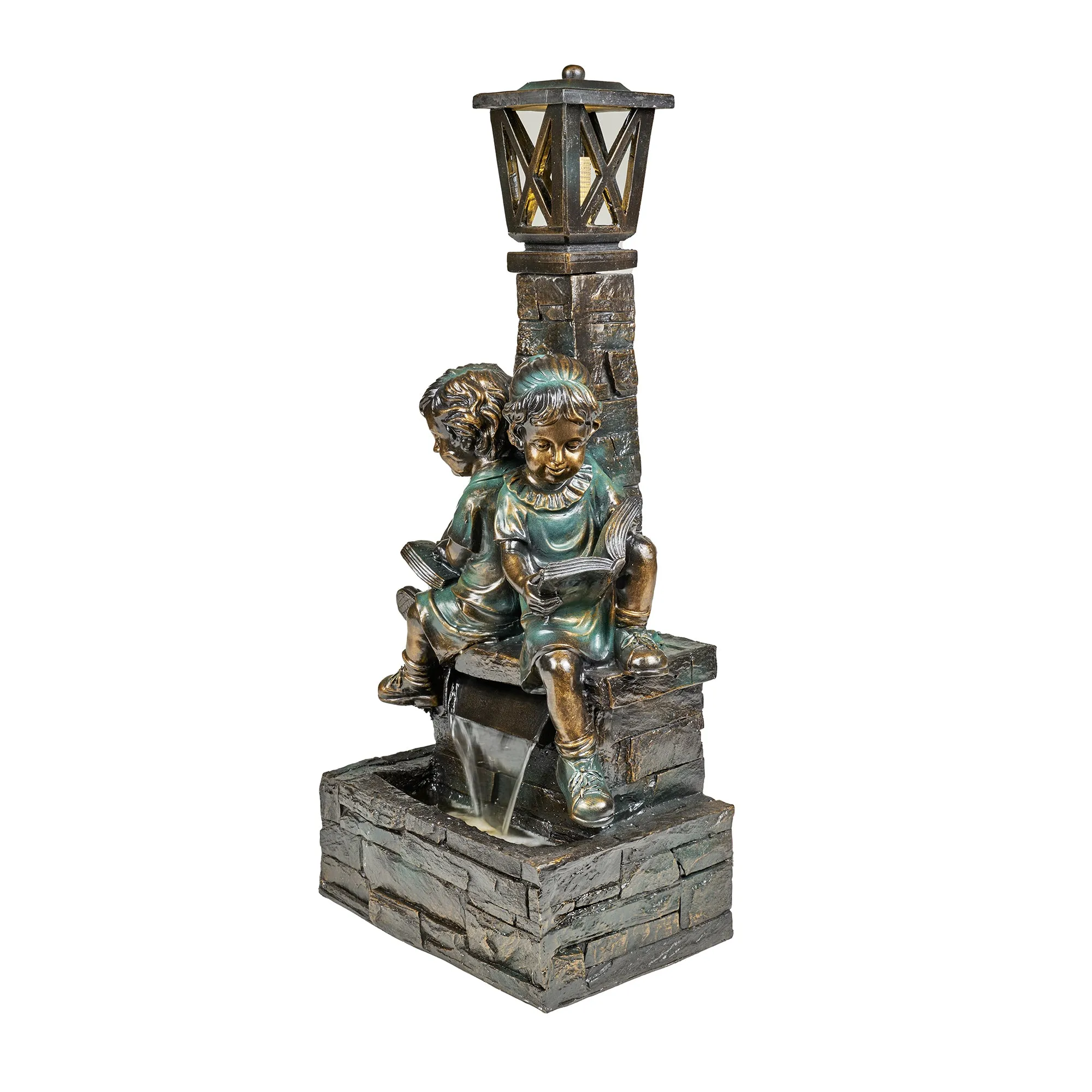 FountainKids Reading With  Lamp  Bronze Finish  With 2 Leds