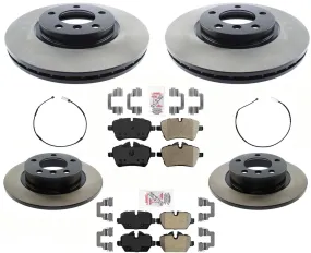 Front & Rear Brake Disc Rotors & Pads Sensors For Mini Cooper Paceman 13-2016