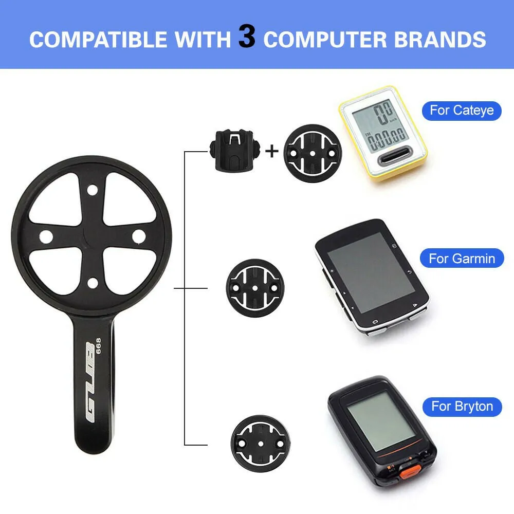 GUB 22.2mm Bicycle TT Handlebar Computer Mount with 4 Adapter Bike Computer Mount for Garmin for Bryton for Cateye Sports Camera