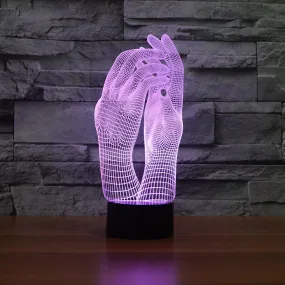 Hand Shake 3D Visual Lamp Colors Change Optical Illusion Touch Table Desk LED Night Light Decoration