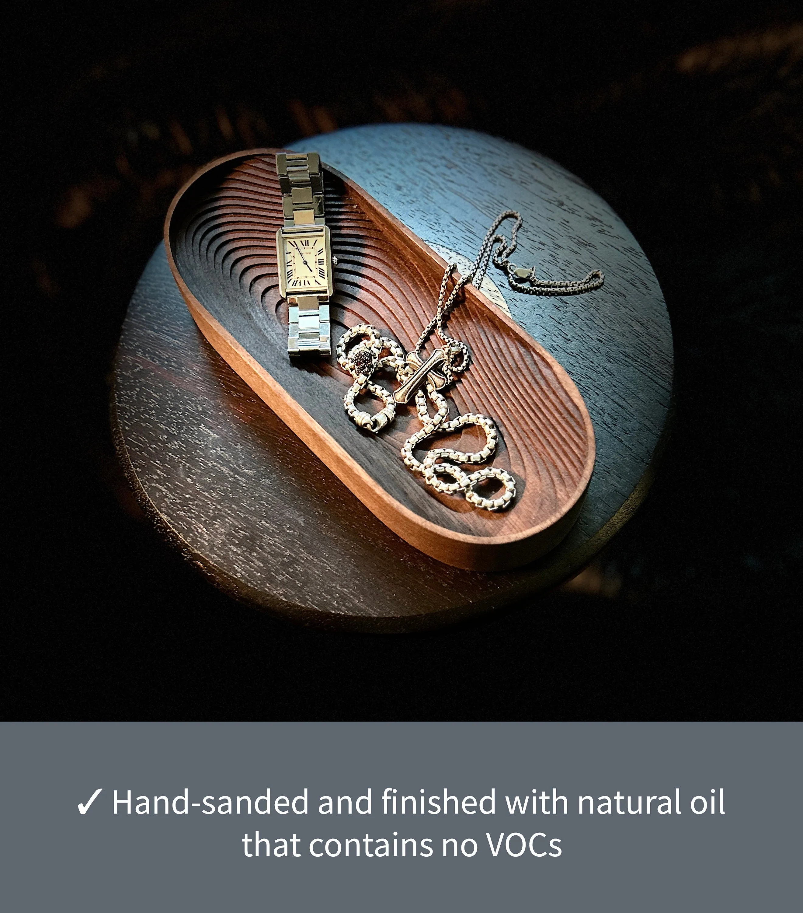Handcrafted Walnut Catchall Valet Tray: Personalized Organizational Elegance