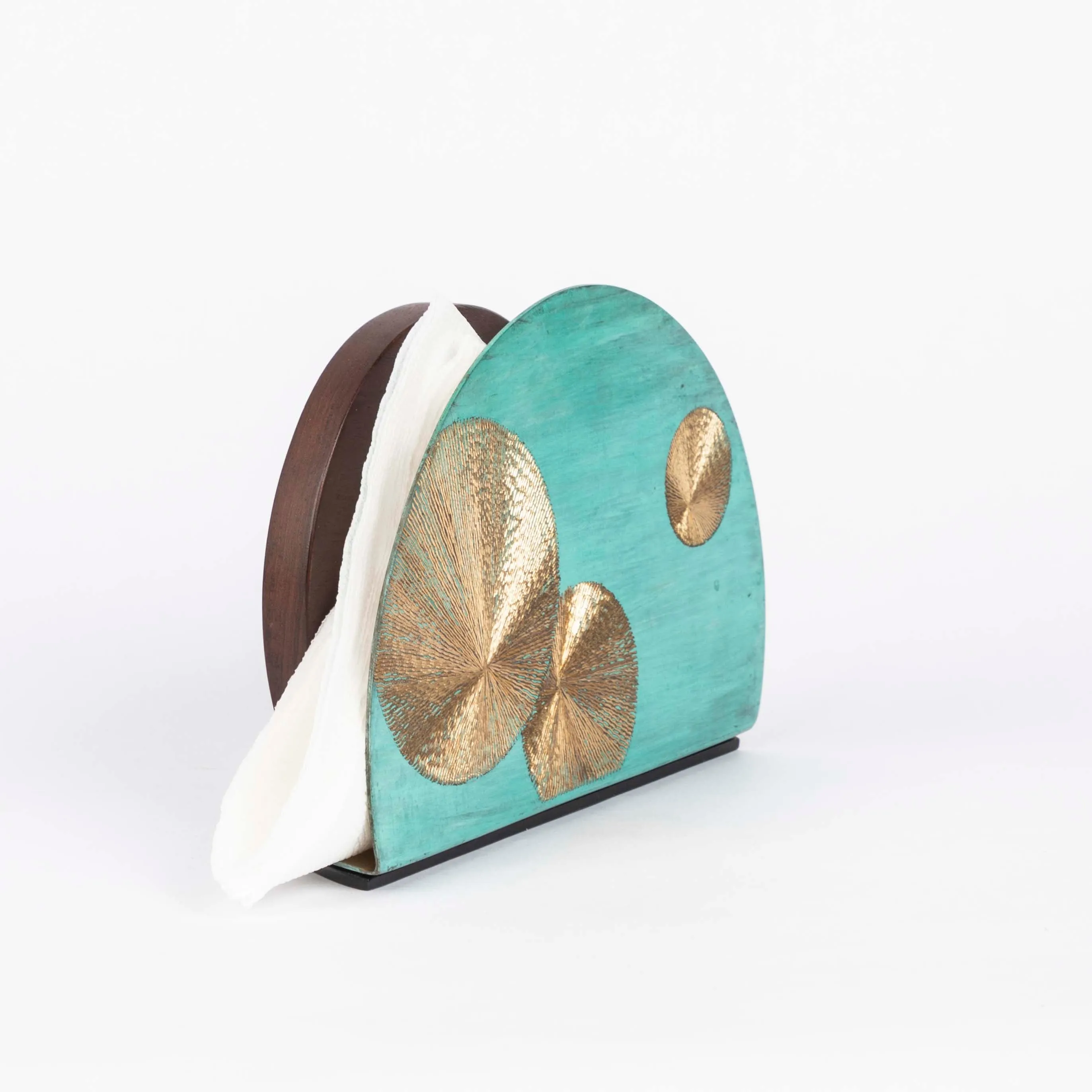 Handcrafted Wood & Brass Napkin Holder | Unique Gifting Idea | Tableware Organizer