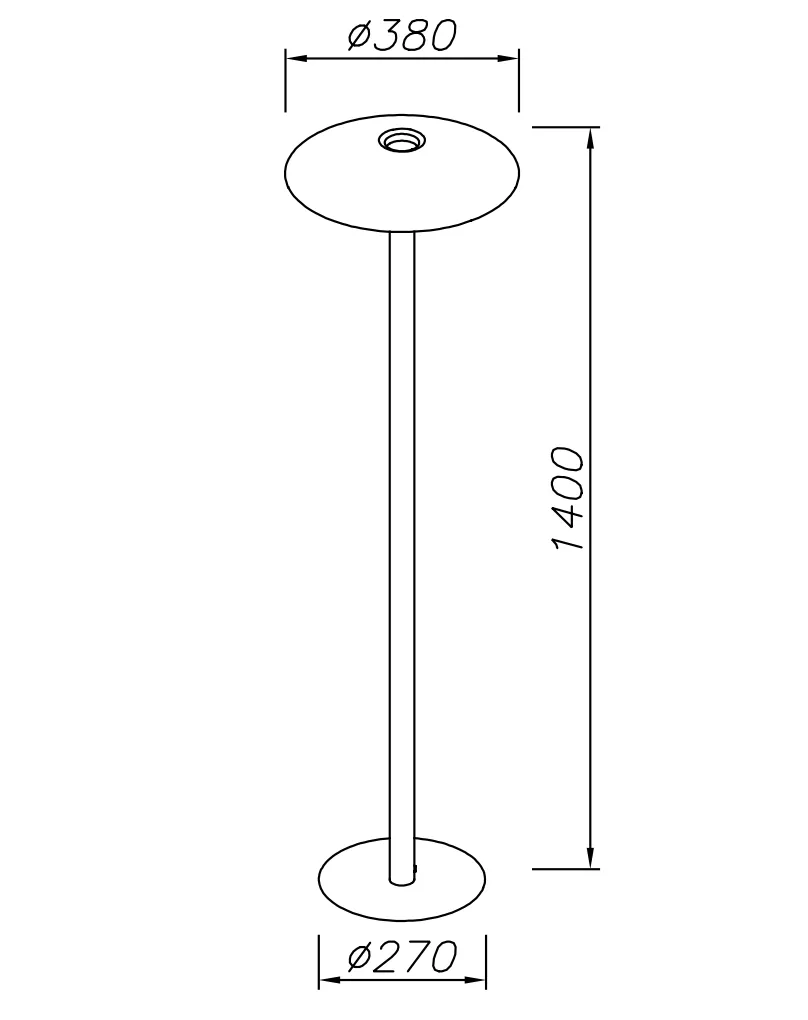 HAT Black Up & Down Diffused Floor Light - ID 10731