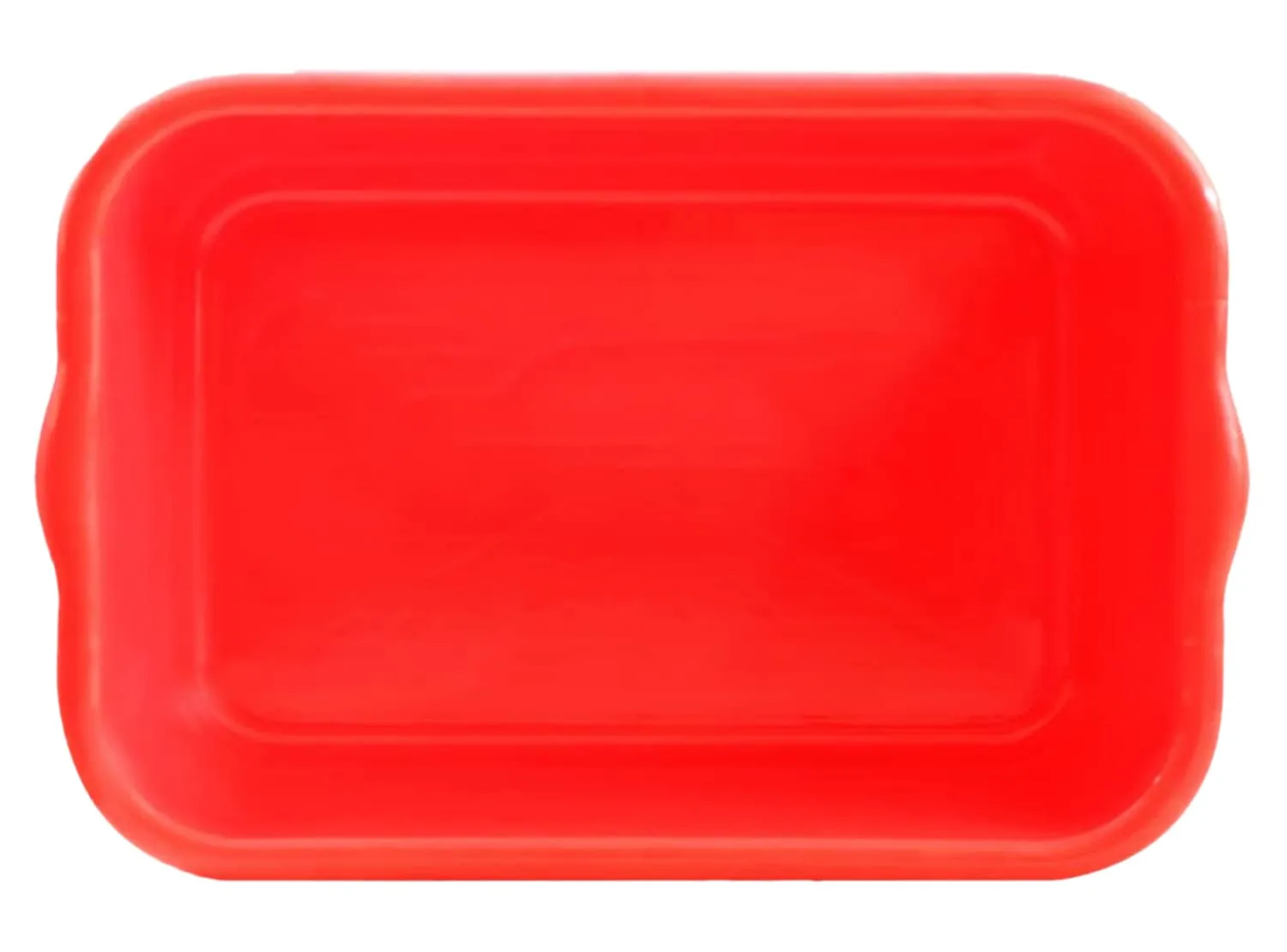 Heart Home Multiuses Rectangular Plastic Extra Large Tray, Organizer Pack of 3 (Red)
