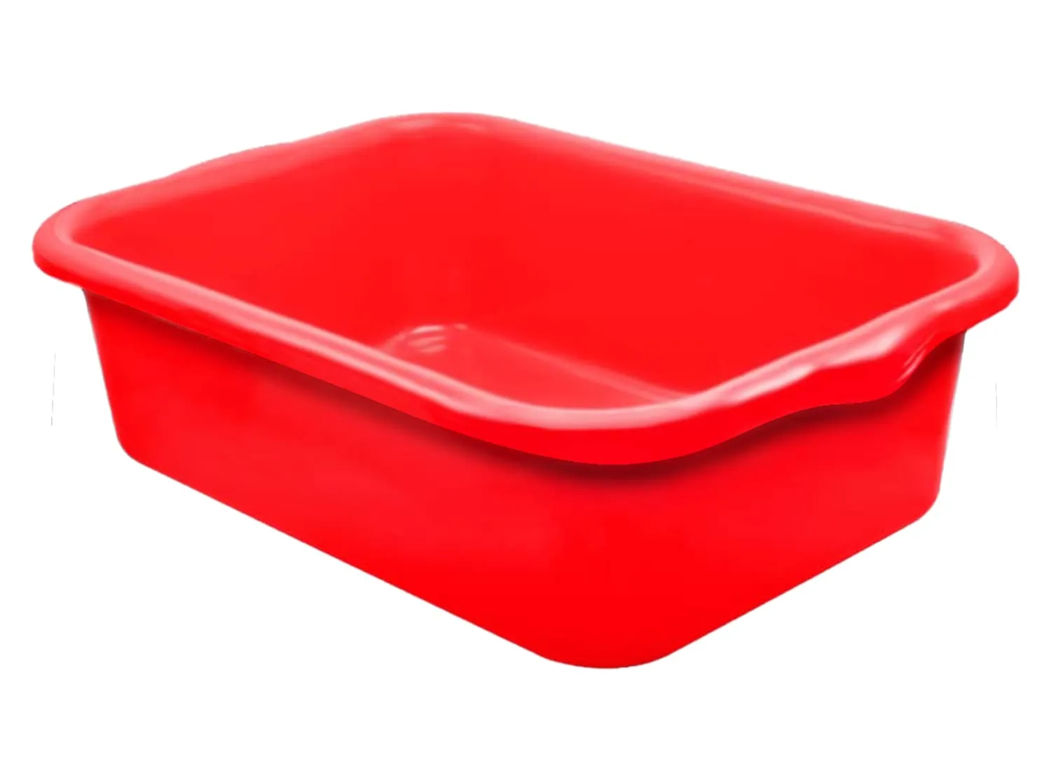 Heart Home Multiuses Rectangular Plastic Extra Large Tray, Organizer Pack of 3 (Red)