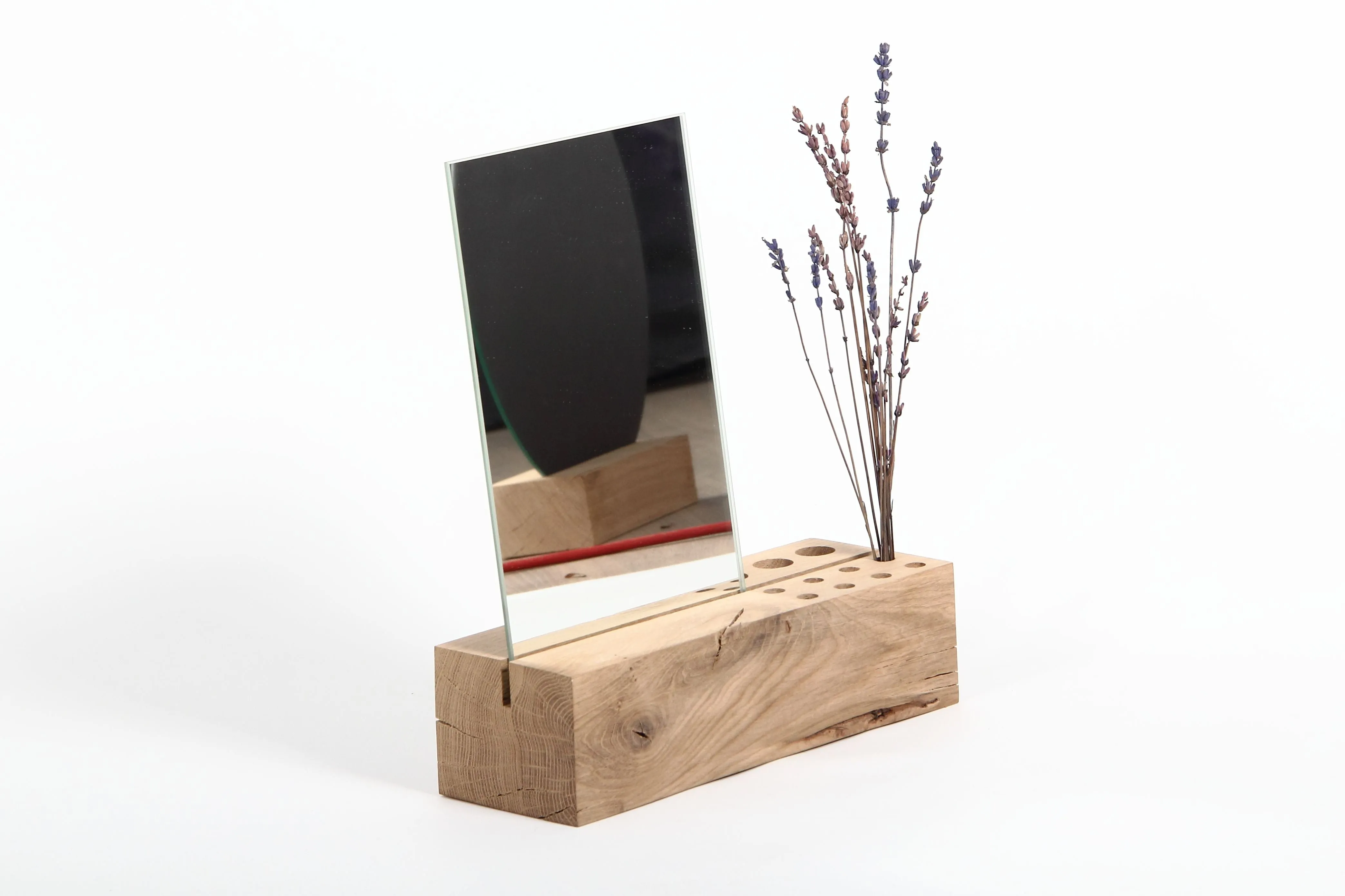 Ieva Mirror with Oak Holder