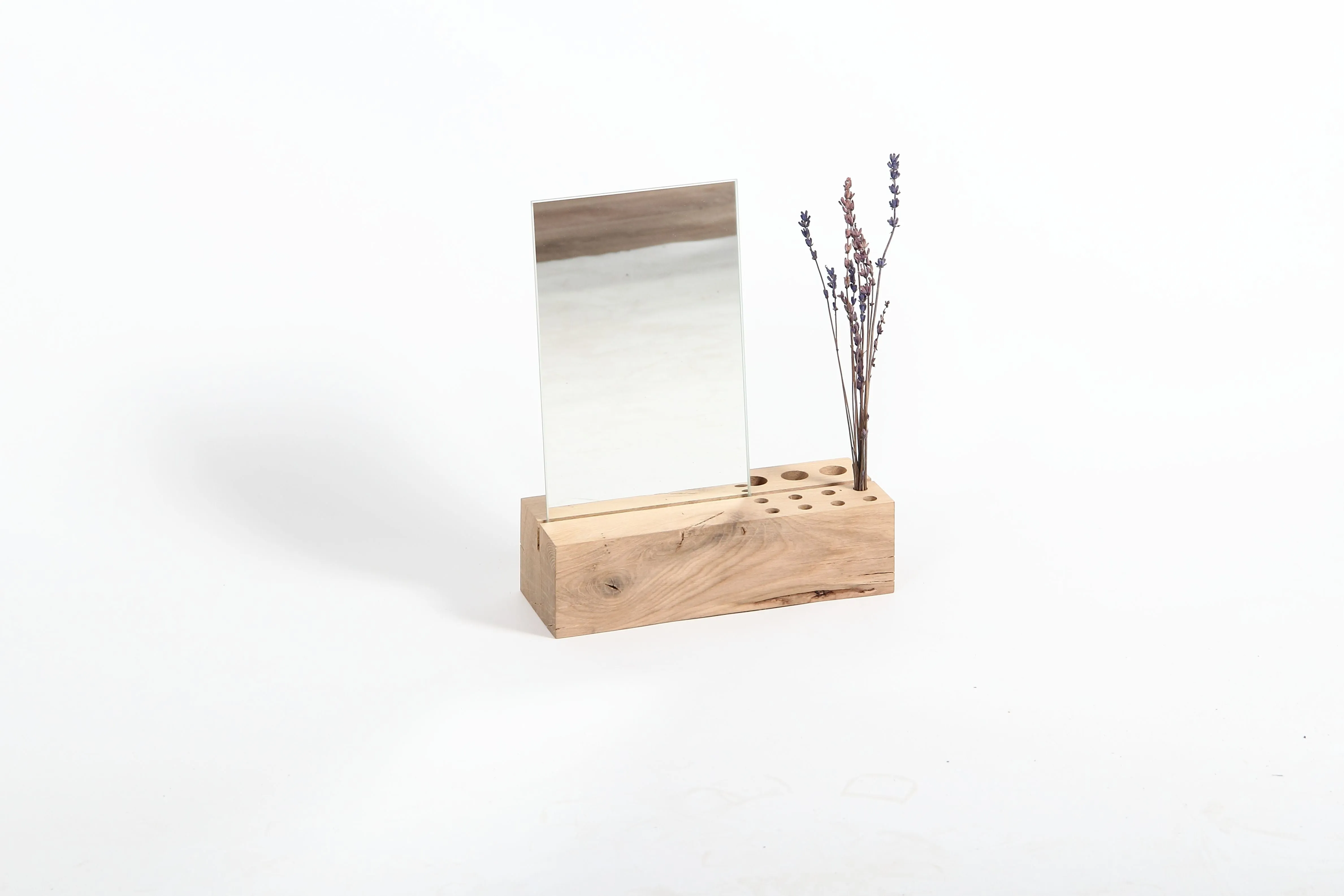 Ieva Mirror with Oak Holder