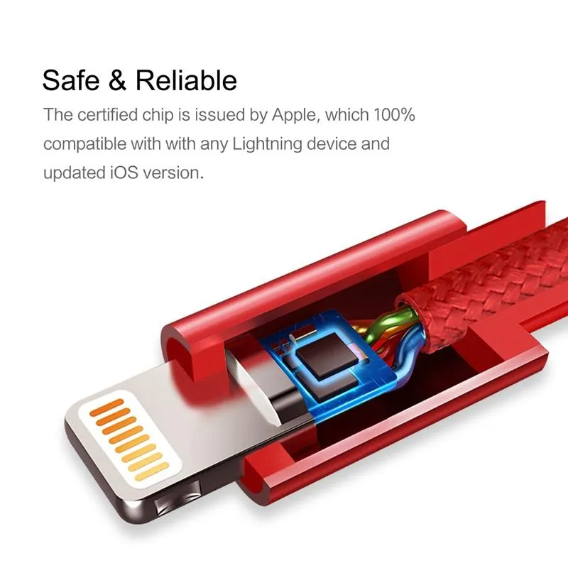 iPhone USB Charging Cable Metal MFI Certified Lightning