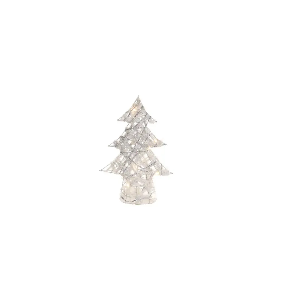 Jingles White & Silver Tree LEDs Battery Operated 30cm