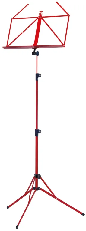 K&M 100/5 3-Piece Folding Music Stand (Red)