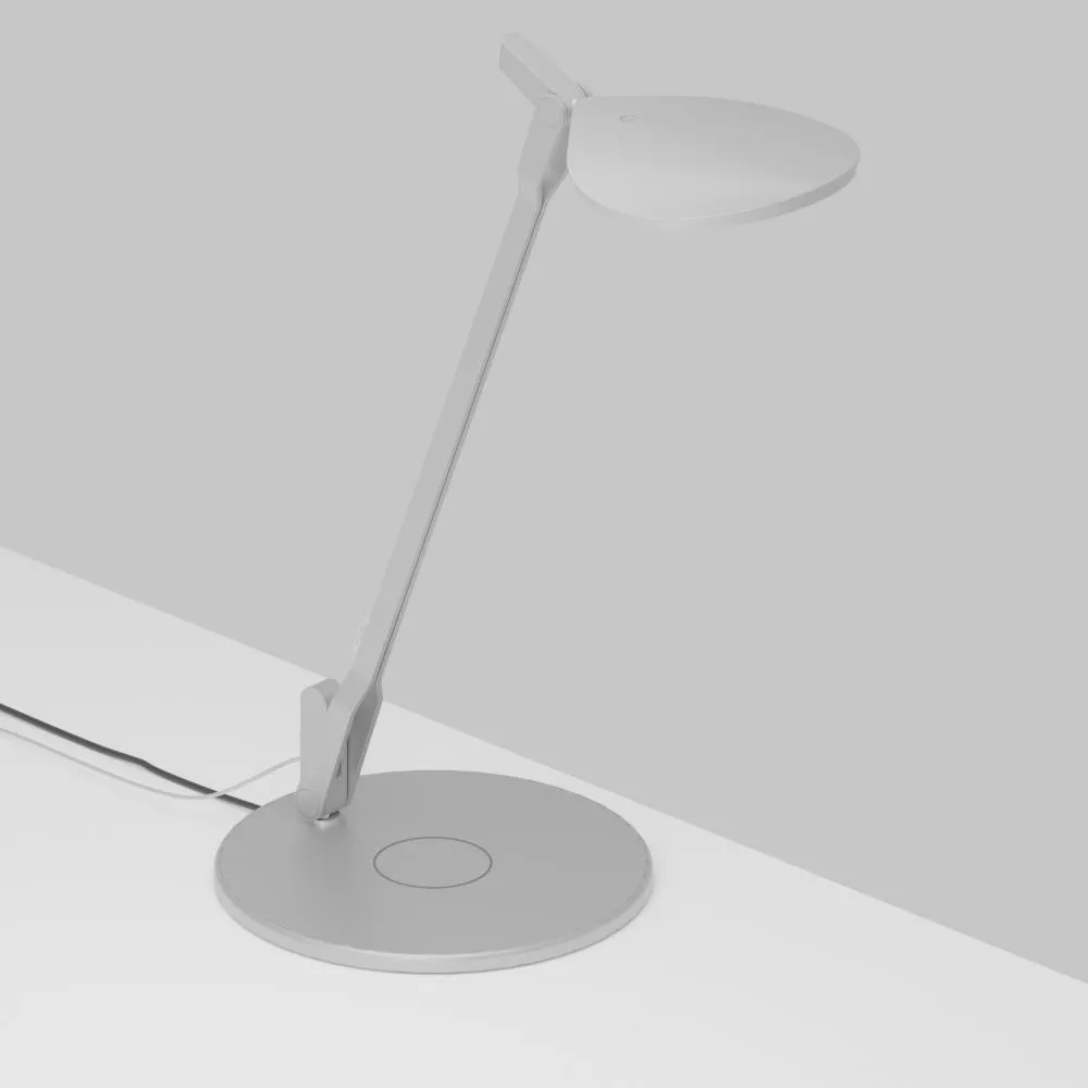 Koncept Inc Splitty Desk Lamp with wireless charging Qi base, Silver SPY-W-SIL-USB-QCB