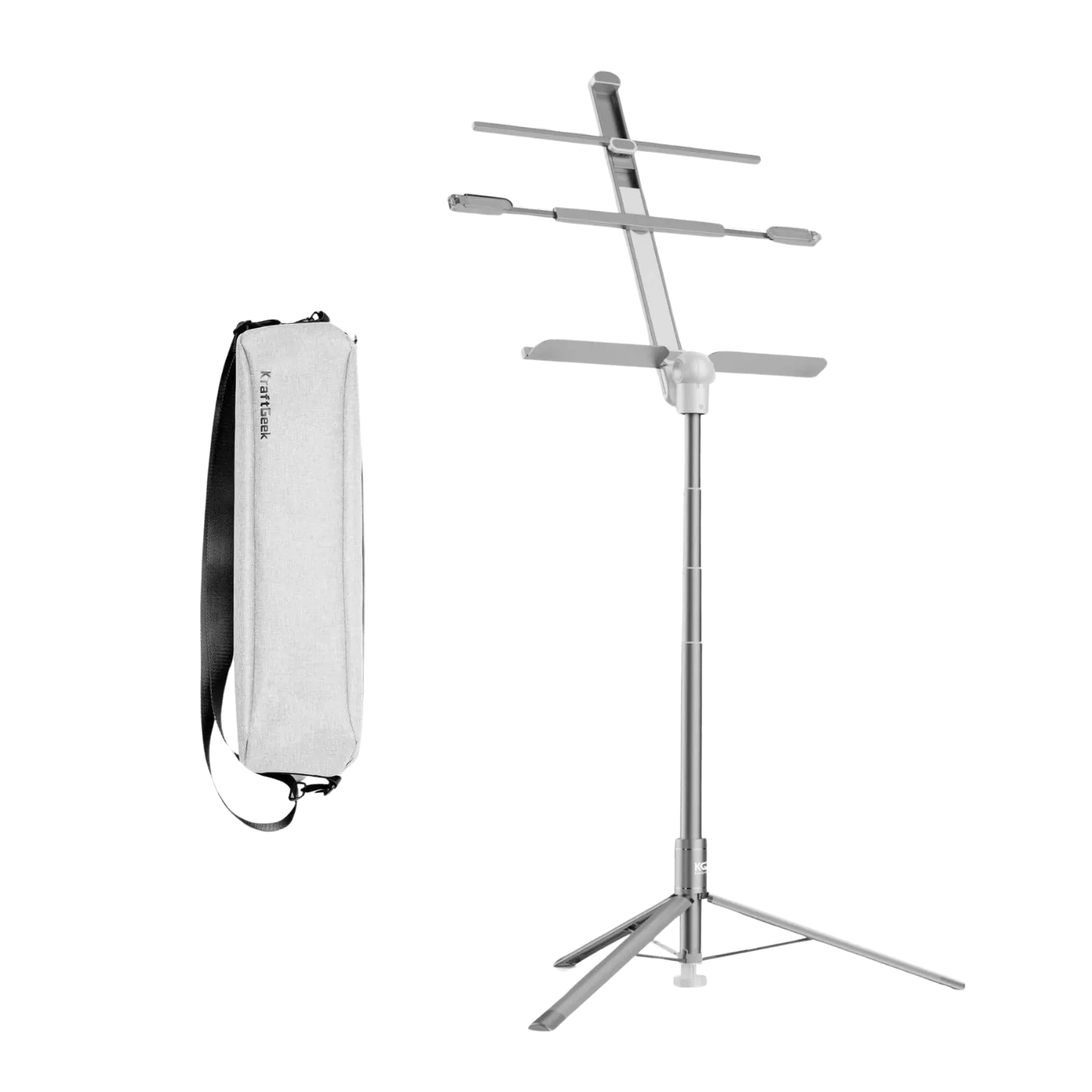KraftGeek Bravo Music Stand Solo Gig White (Stand and Bag)