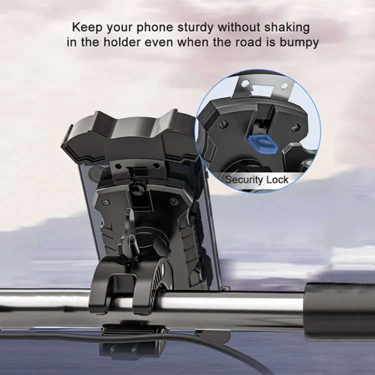 L101 M011 Outdoor Cycling Mechanical Locking Phone Holder(Yellow)