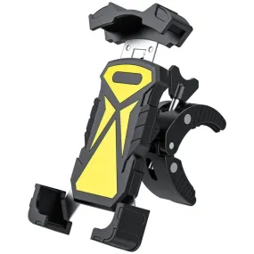L101 M011 Outdoor Cycling Mechanical Locking Phone Holder(Yellow)
