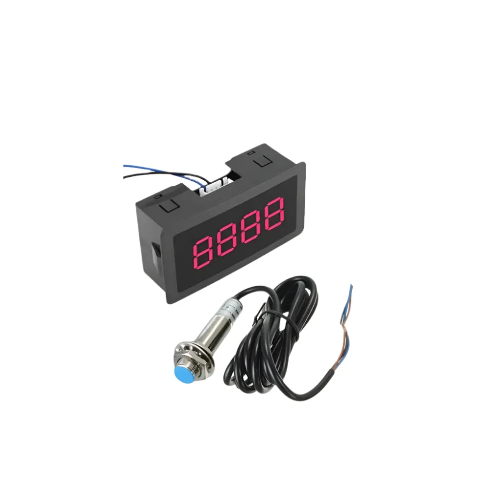 LED 4 Digit Red Display Indicators Tachometer Hall Proximity Switch Sensor NPN
