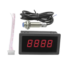 LED 4 Digit Red Display Indicators Tachometer Hall Proximity Switch Sensor NPN