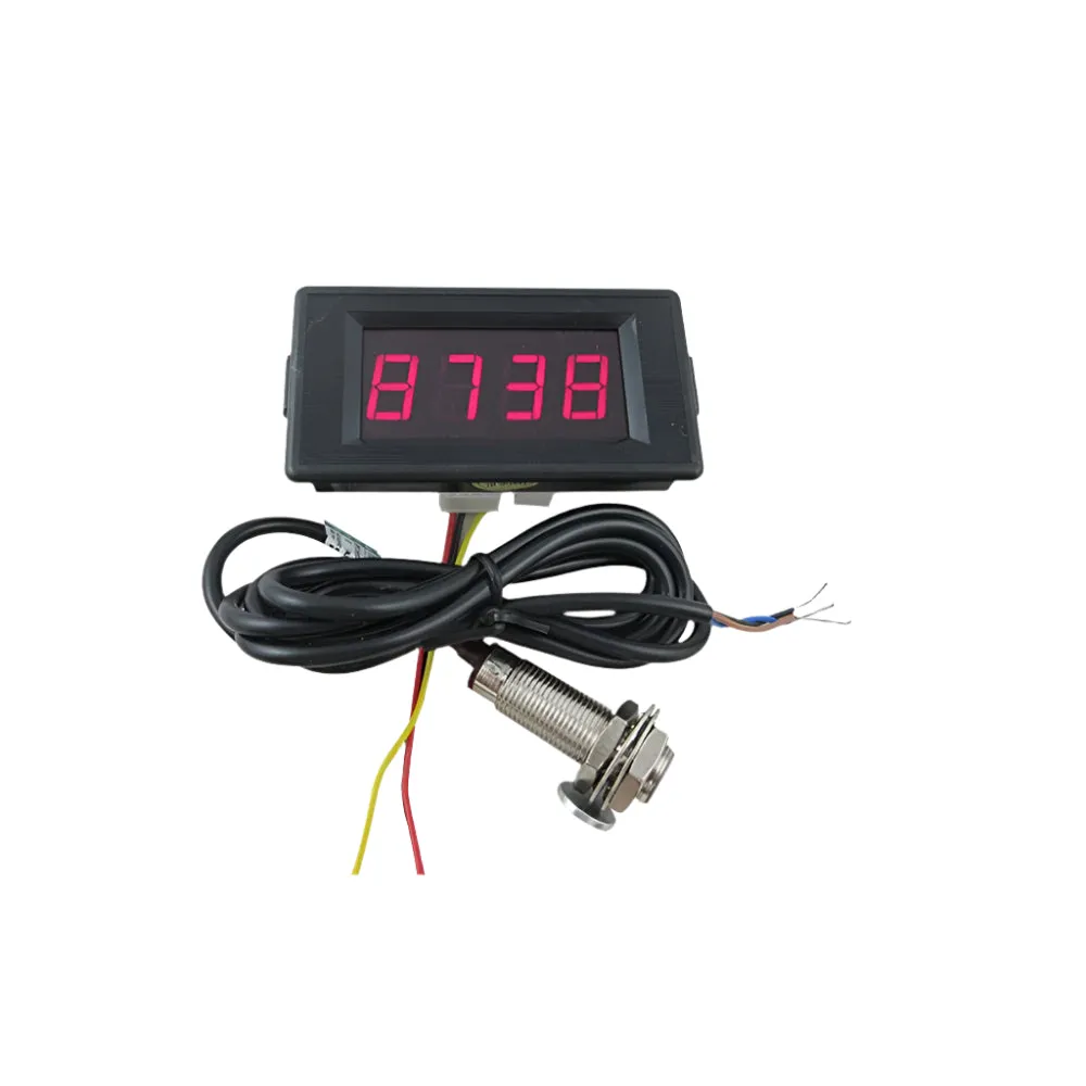 LED 4 Digit Red Display Indicators Tachometer Hall Proximity Switch Sensor NPN