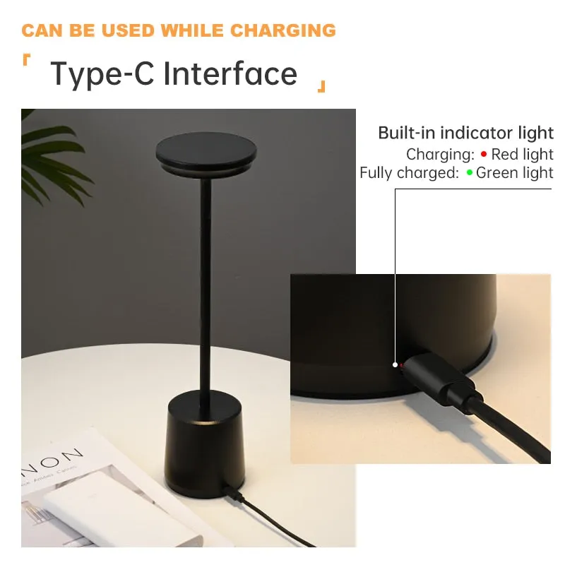 LED Night Light Table Lamps Type-c Rechargeable 4400mA