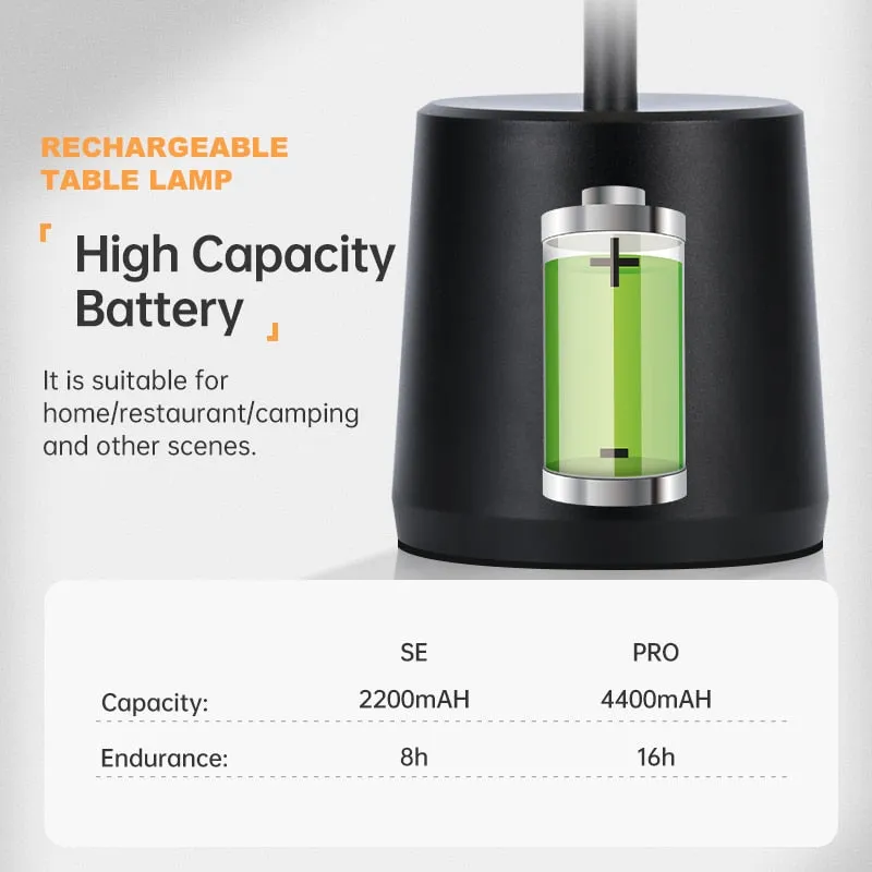 LED Night Light Table Lamps Type-c Rechargeable 4400mA
