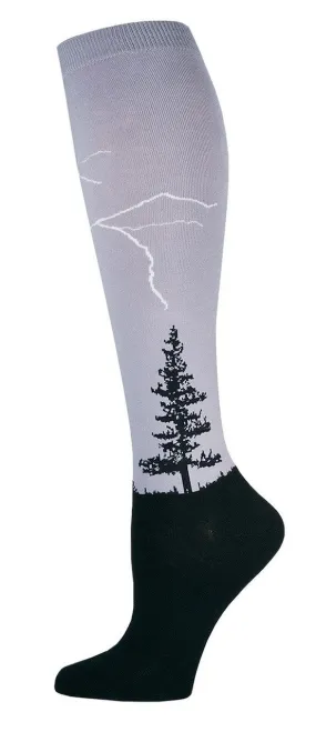 Lightning Strikes Knee High Socks (Women's)
