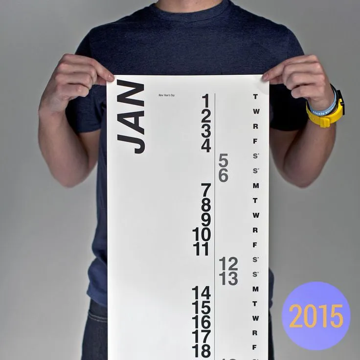 MAKE Large Monthly Vertical Wall Calendar 2015