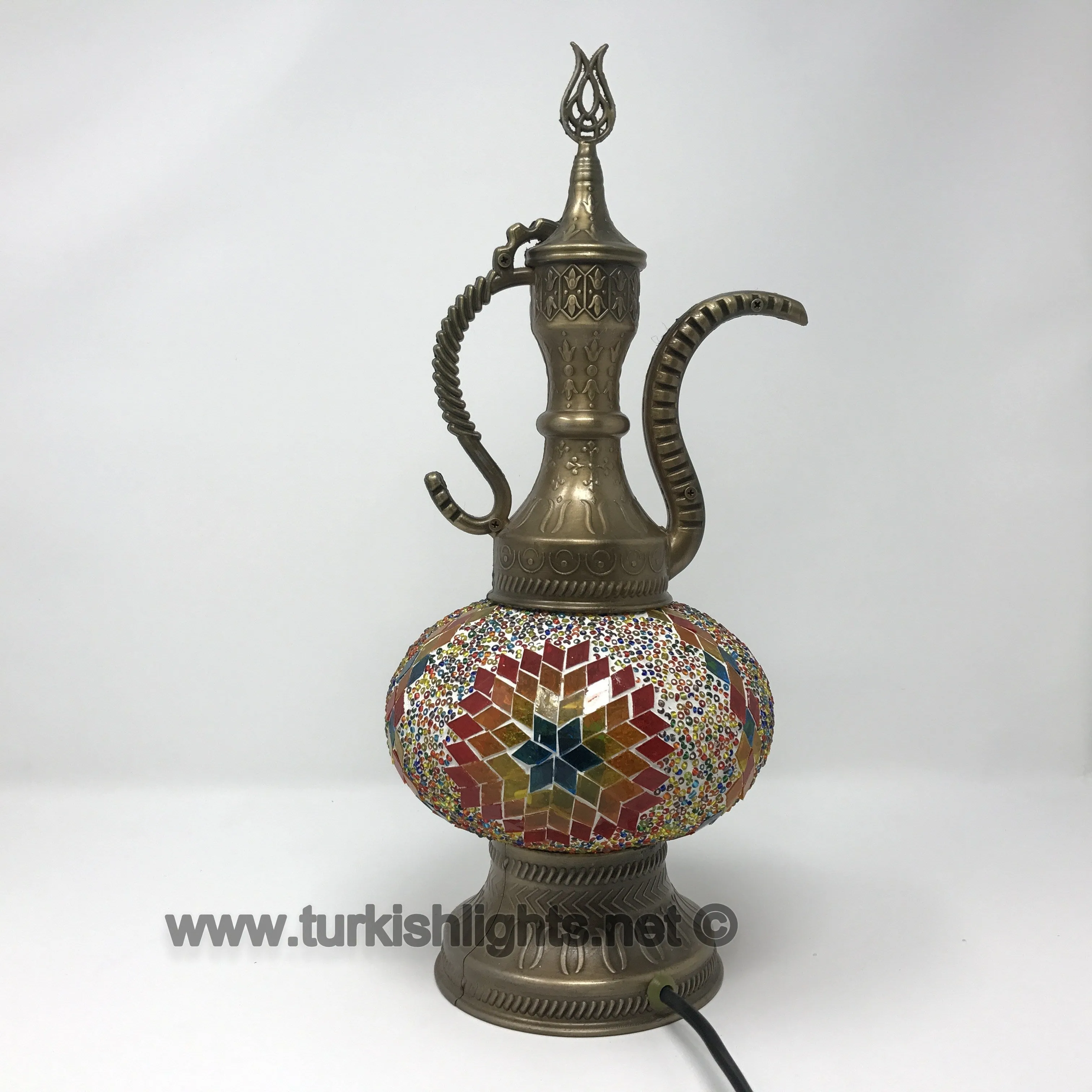 Melidia MOSAIC TABLE LAMP, PITCHER (IBRIK) - LARGE Melidia, Mosaic Table Lamp, Pitcher, Large Globe