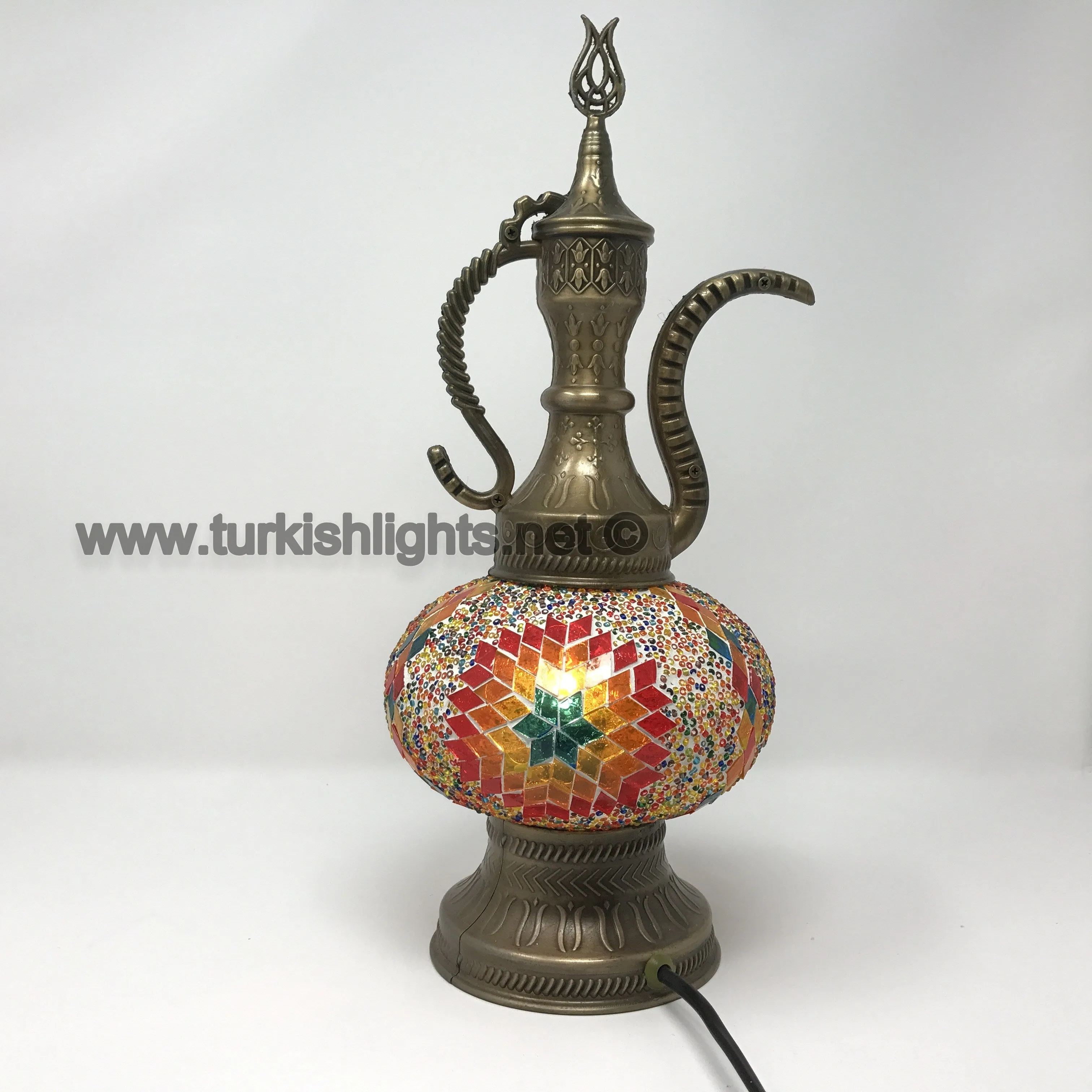 Melidia MOSAIC TABLE LAMP, PITCHER (IBRIK) - LARGE Melidia, Mosaic Table Lamp, Pitcher, Large Globe