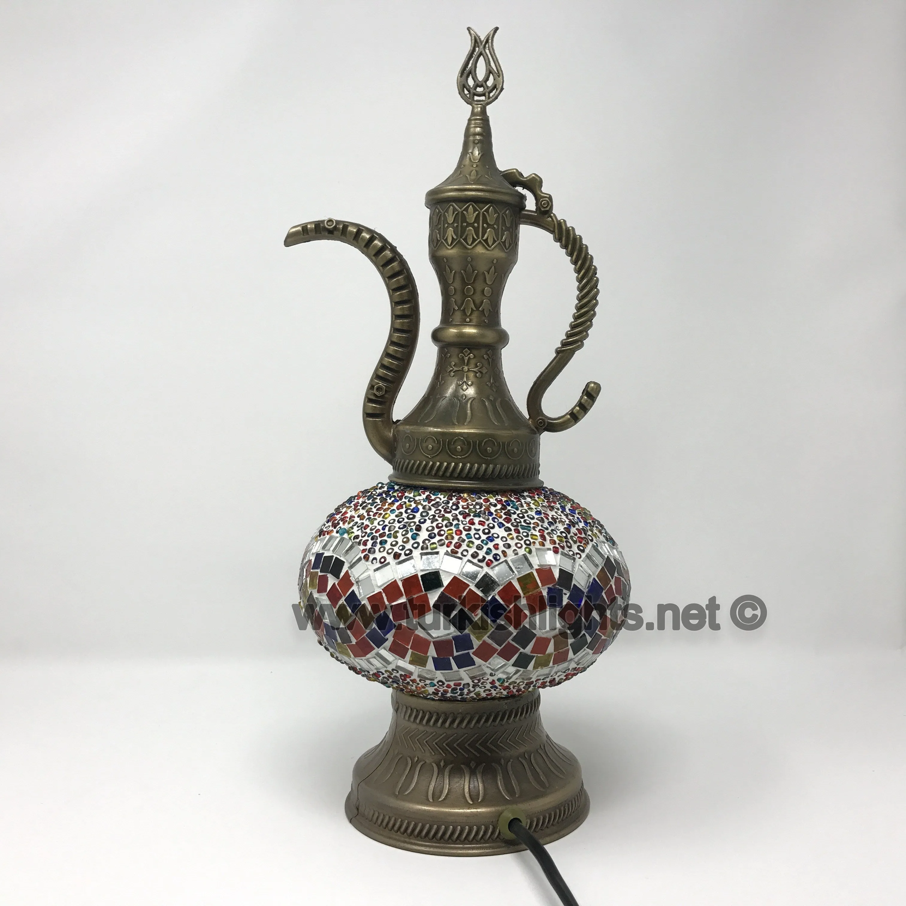 Melidia Mosaic Table Lamp, Pitcher, Large Globe