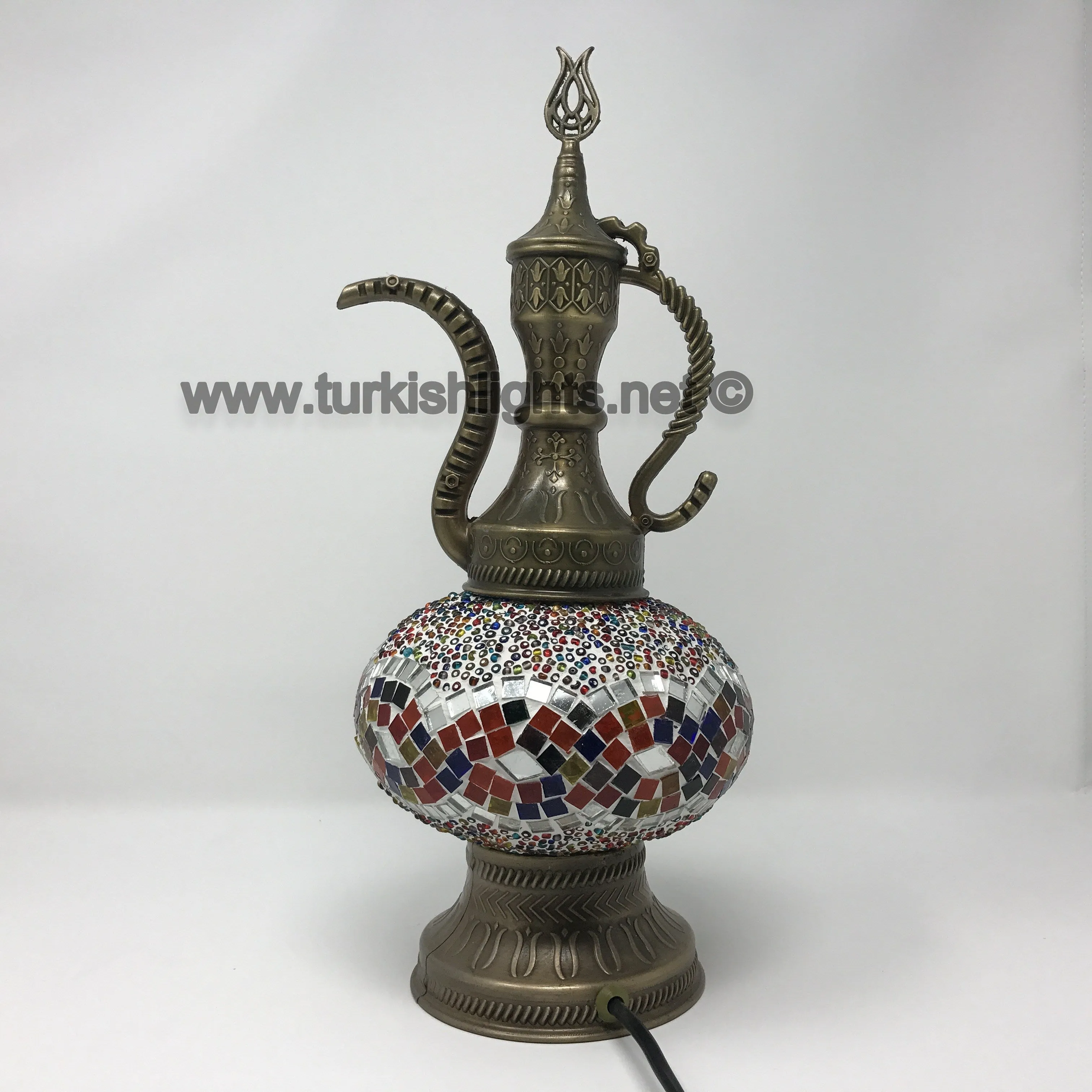 Melidia Mosaic Table Lamp, Pitcher, Large Globe