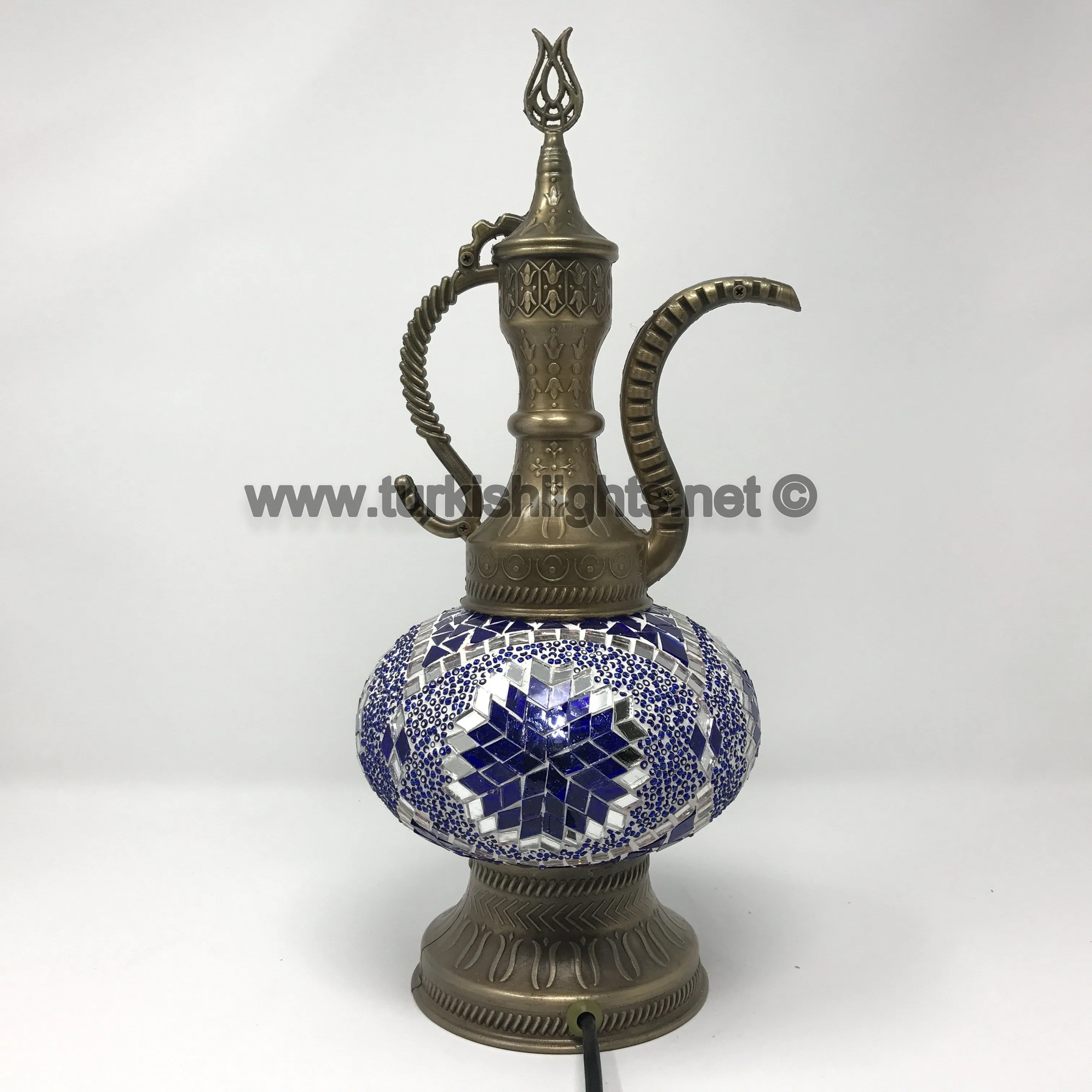 Melidia  Mosaic Table Lamp, Pitcher, Large Globe
