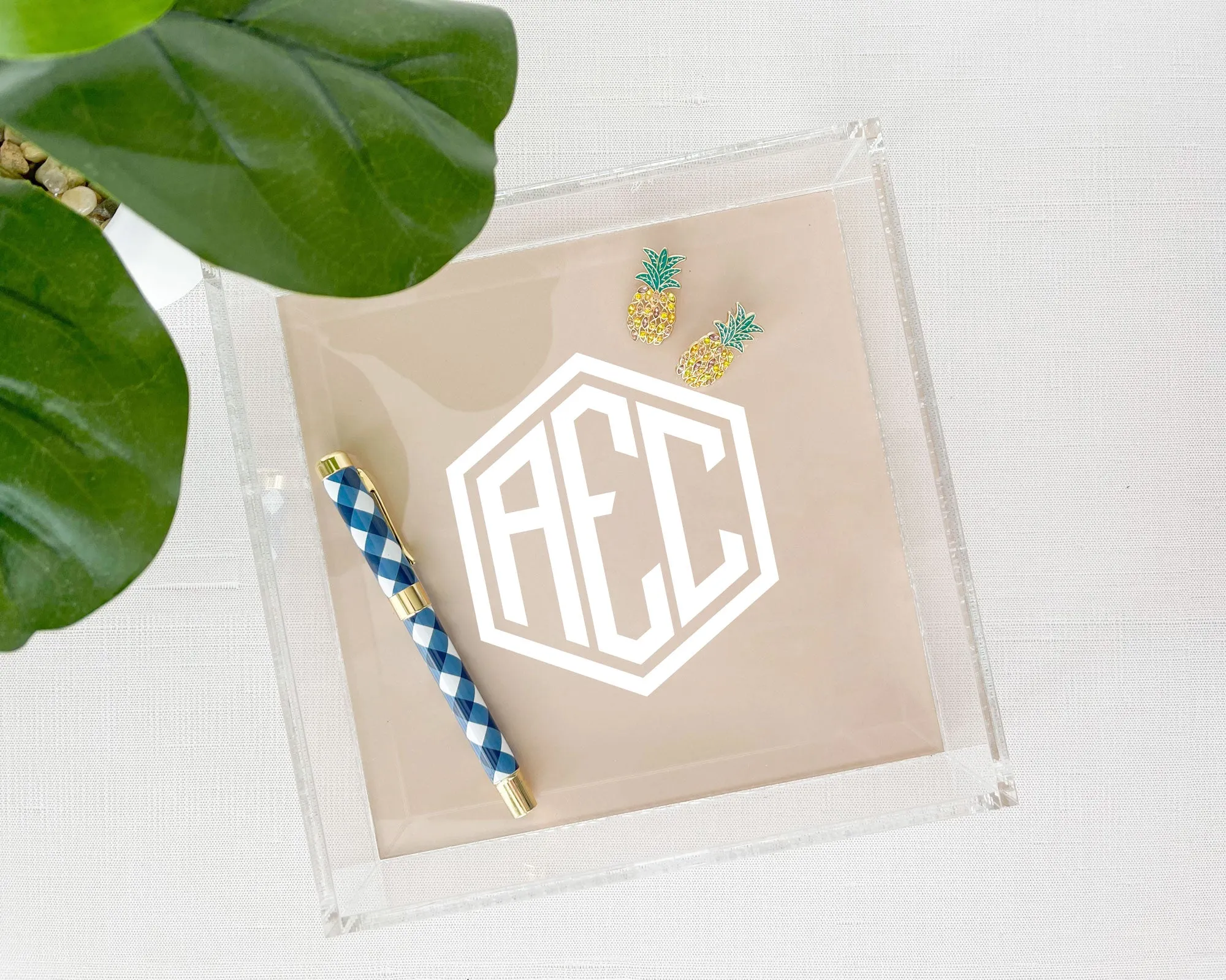 Monogram Lucite Tray