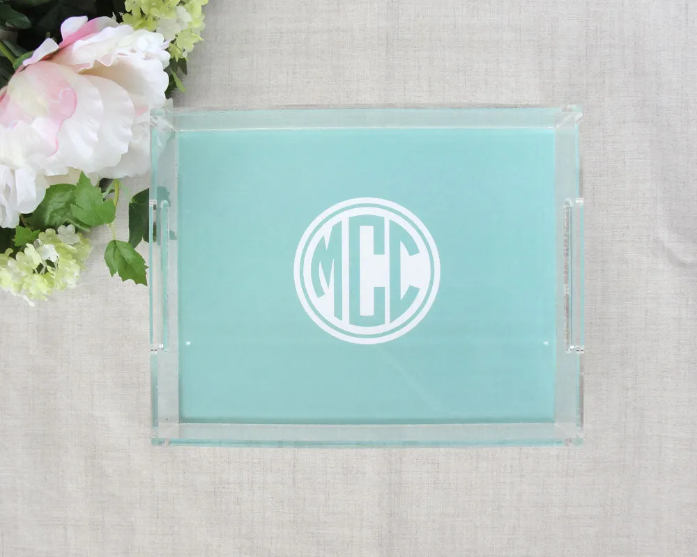 Monogram Lucite Tray